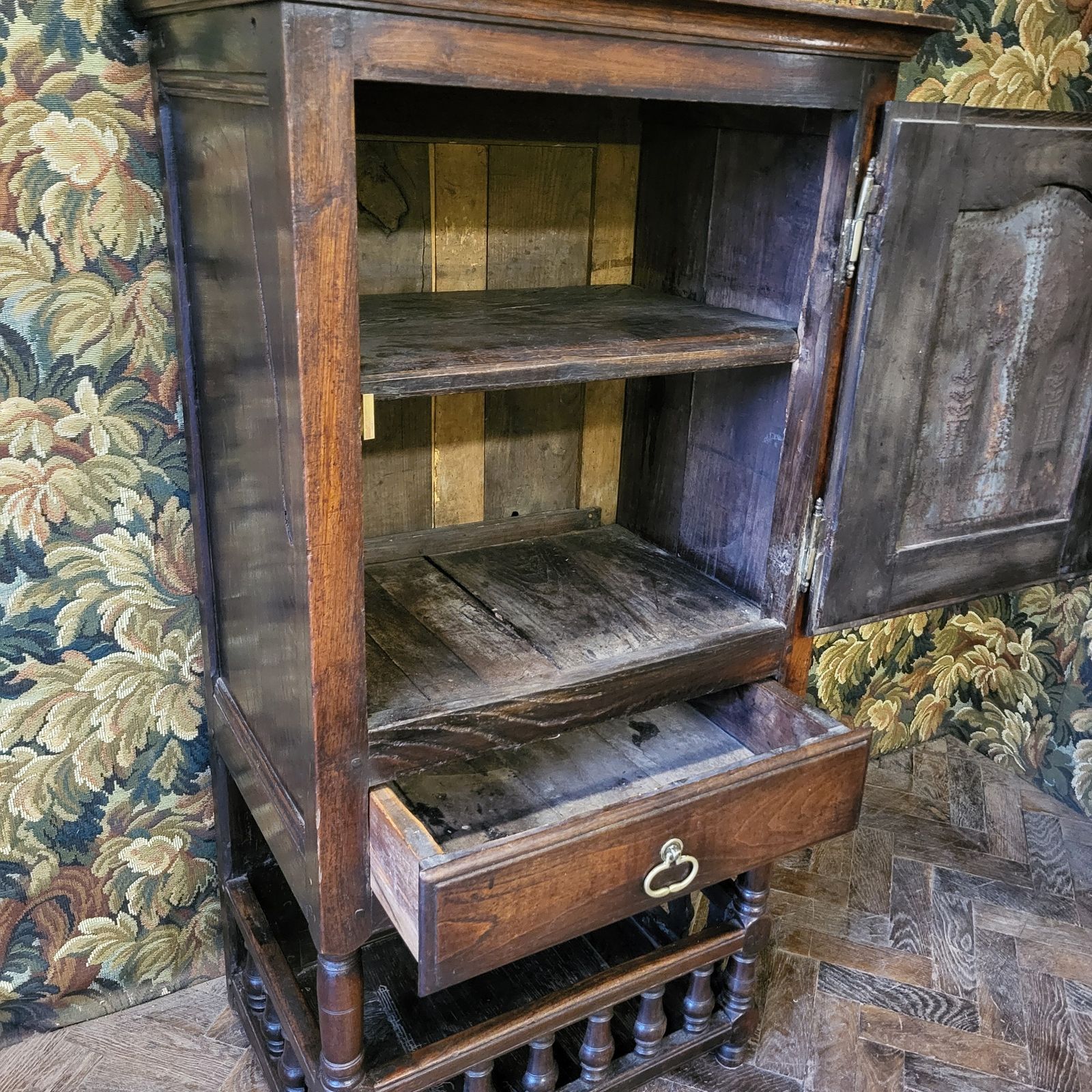 Antique French Chestnut Food Cupboard photo 680.0