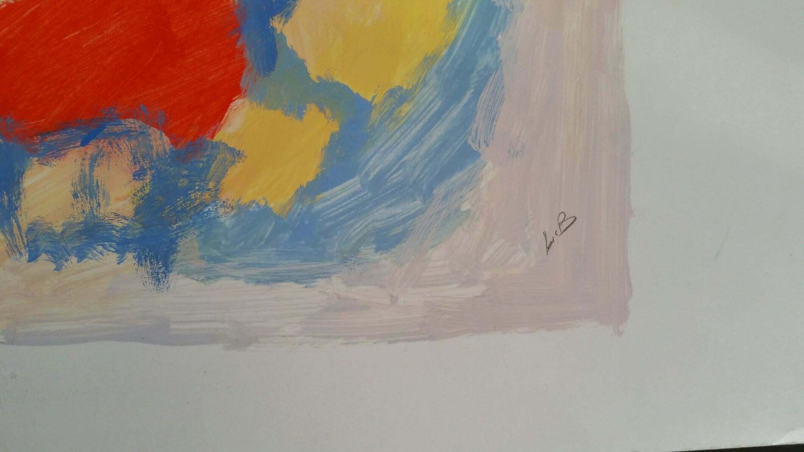 Louis Bellon Provence Abstract Mid 20th Century Painting C. 1950s photo vintage