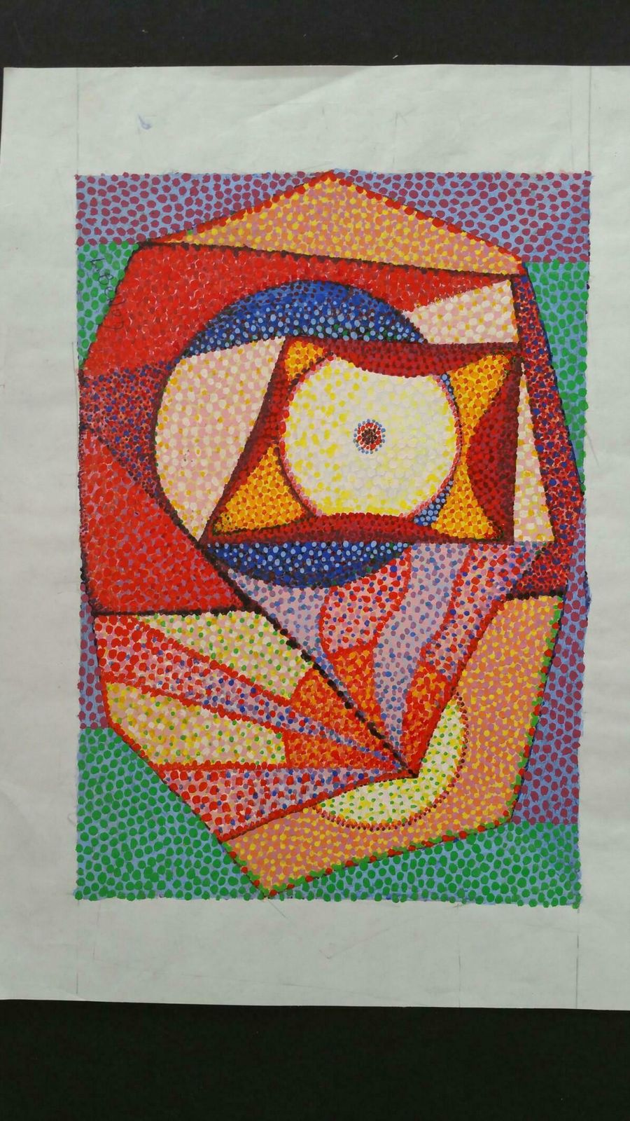Louis Bellon French Neo Impressionist Pointillist Abstract Mid 20th Century Painting C. 1940s photo 795.0