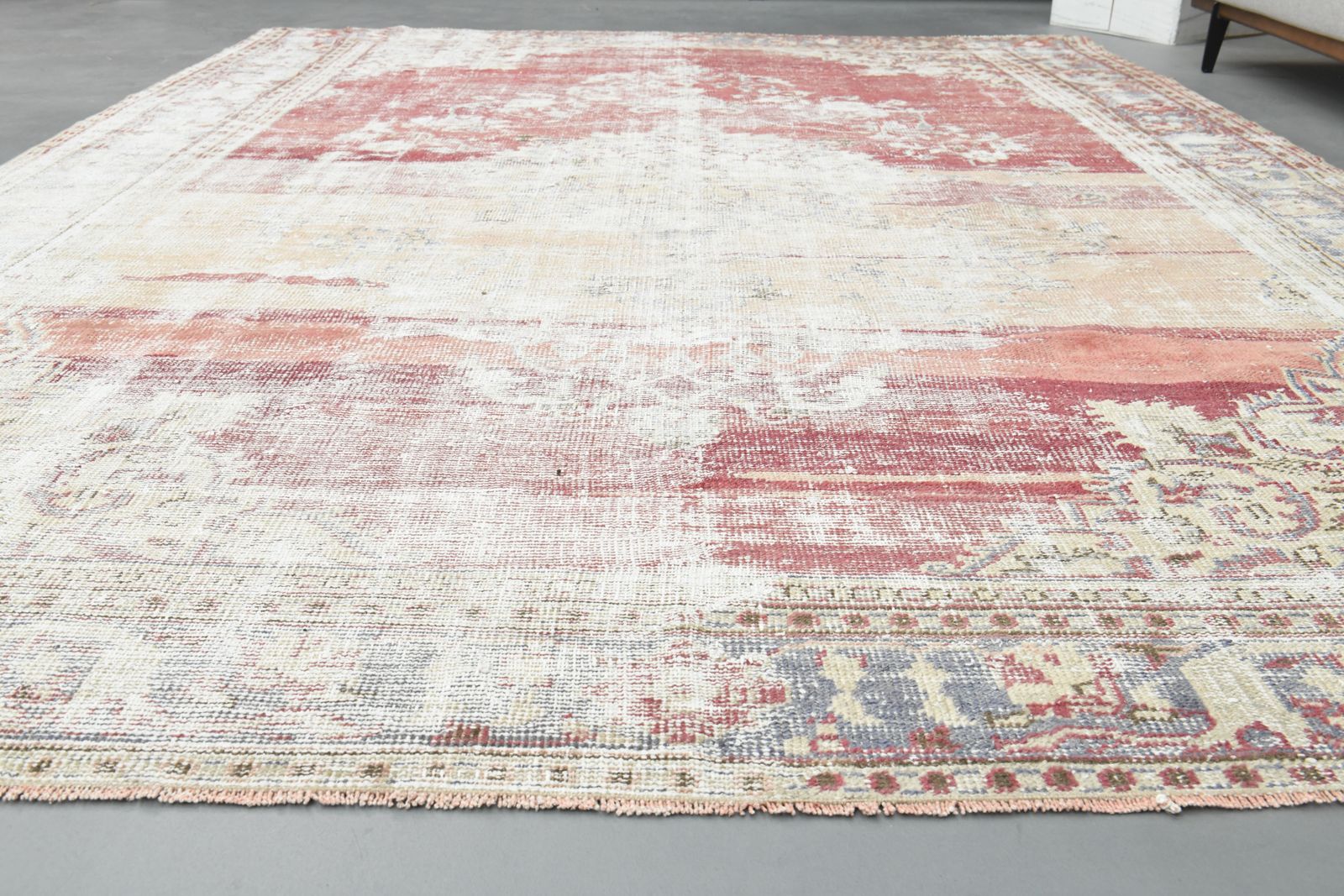 250x335 Cm Area Rug For Living Room, Kitchen Decor, Turkish Vintage Rugs, Pink Beige Oushak Carpet, photo Textiles