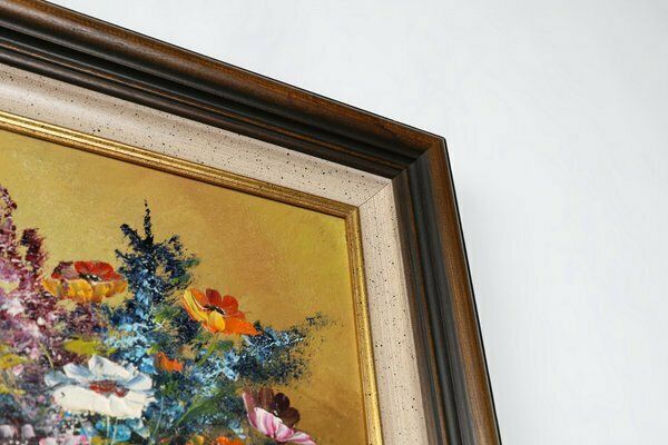 Belgian Artist, Still Life With A Bouquet Of Flowers, 1950s, Oil On Canvas, Framed photo vintage