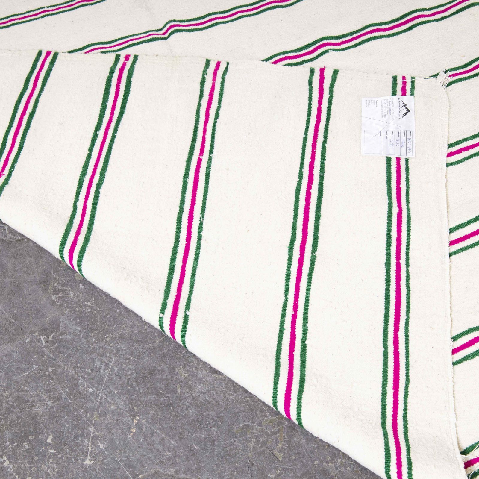 Vintage Berber Regular Stripe Hanbel Rug photo Textiles