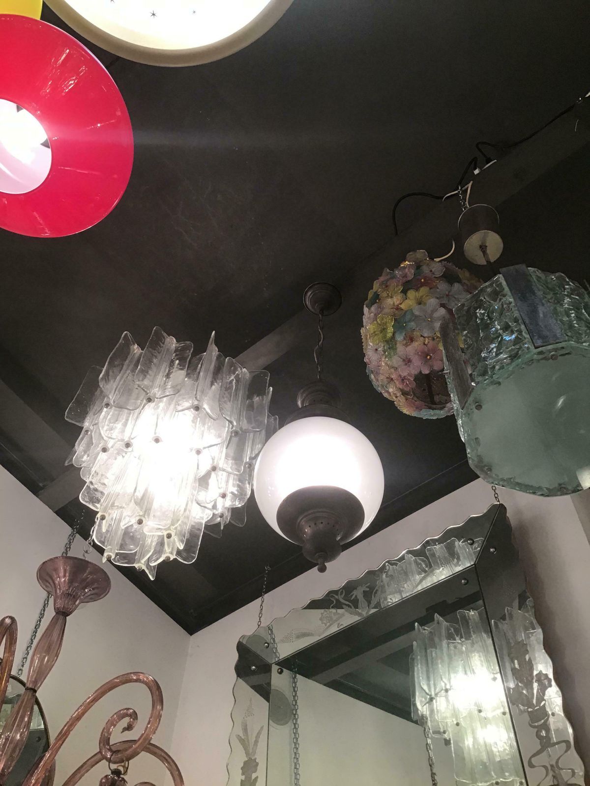 Luigi Caccia Dominioni Azucena Chandelier Glass Brass 1950 Italy photo 1581.0