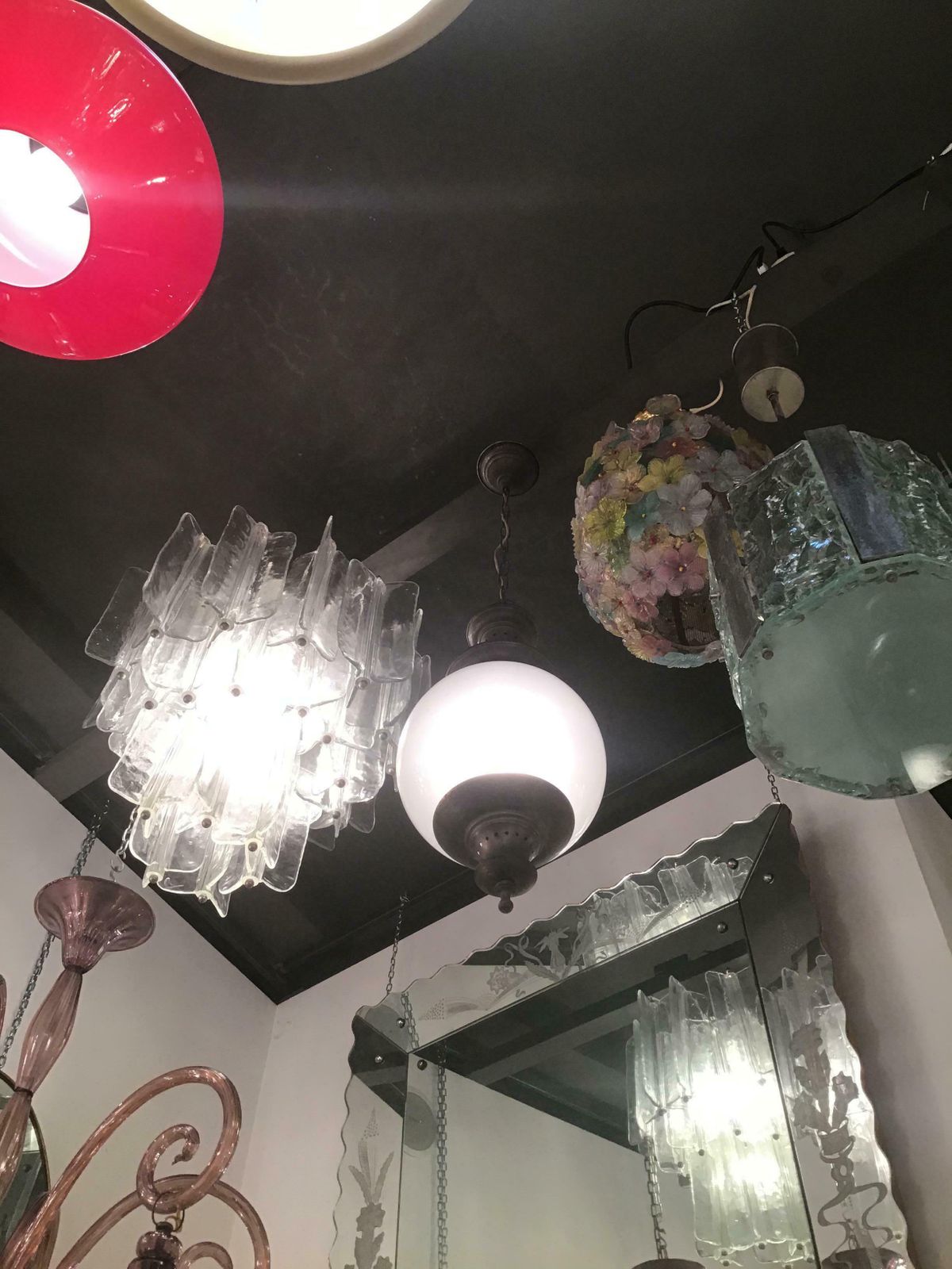 Luigi Caccia Dominioni Azucena Chandelier Glass Brass 1950 Italy photo buy