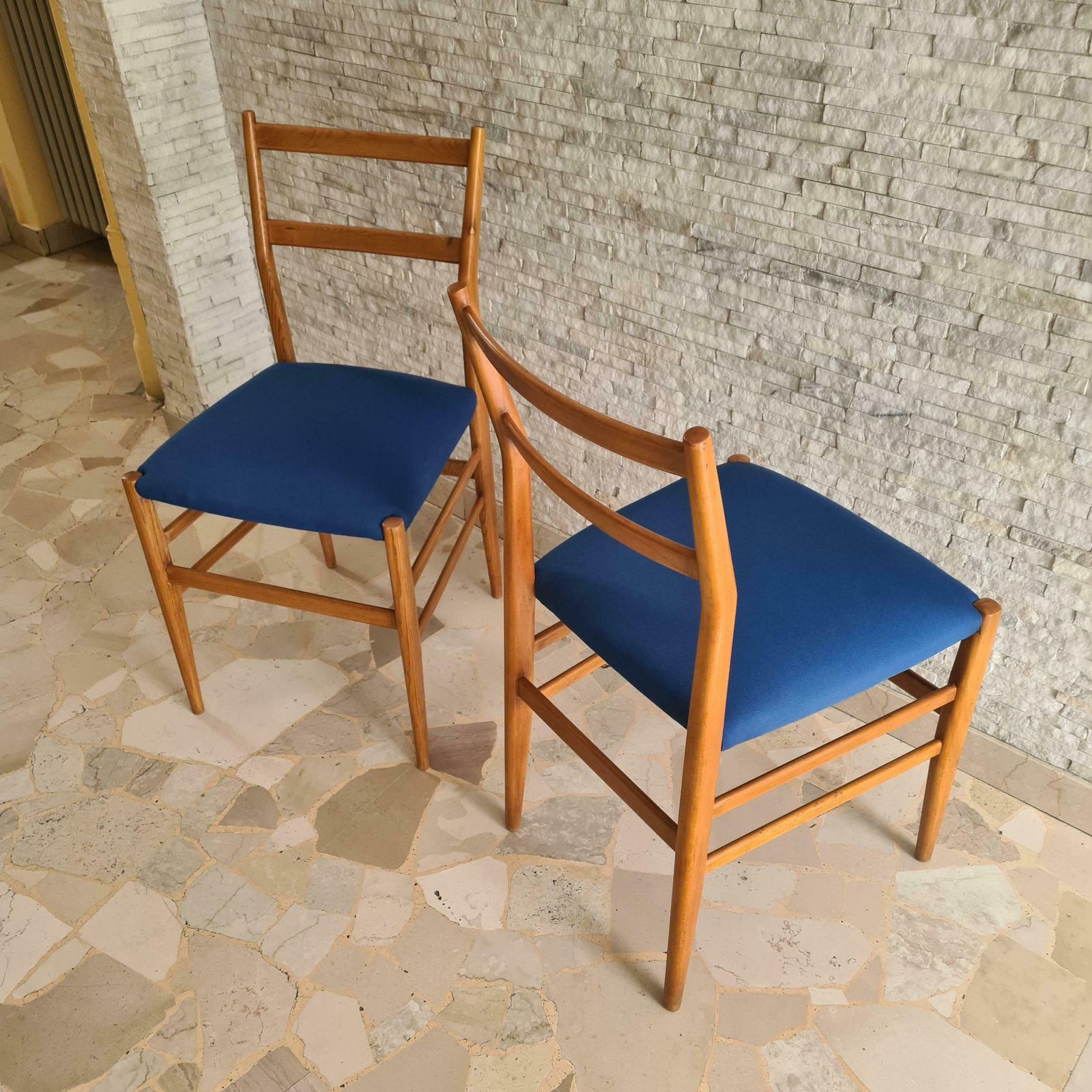 Gio Ponti “Leggera”  2 Chairs By Cassina 1951 Wood Original Coating, Italy photo for sale