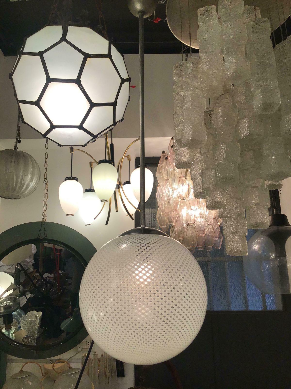 Venini Chandelier “Filigrana“ Murano Glass Crome Italia, 1930 photo vinterior