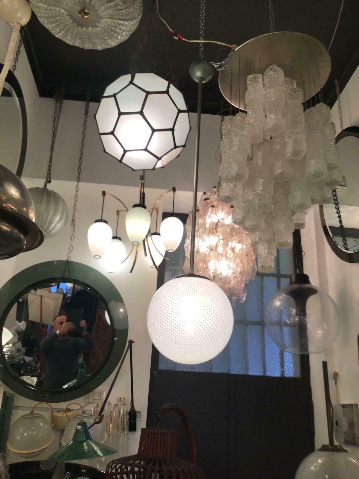 Venini Chandelier “Filigrana“ Murano Glass Crome Italia, 1930 photo vintage