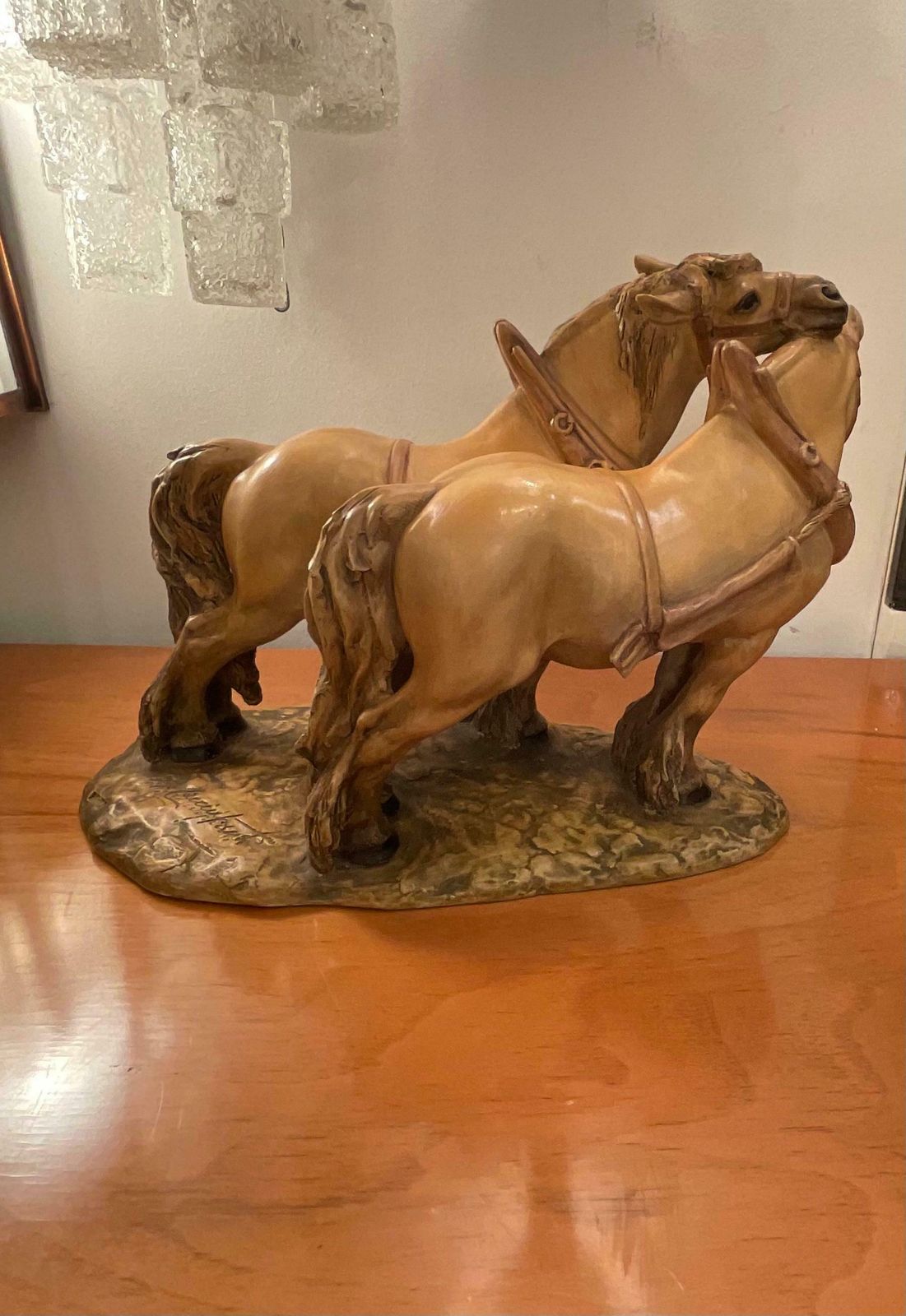 Guido Cacciapuoti   Horses   Art Stoneware   Made In Italy  1940s photo vinterior