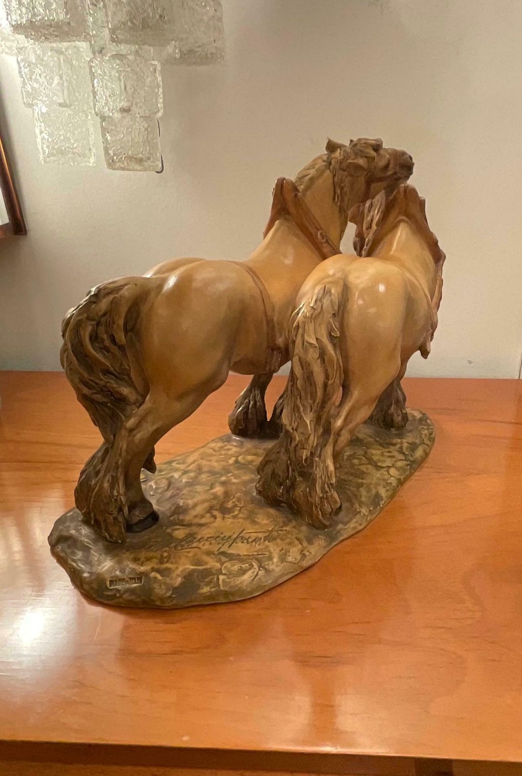 photo for sale Guido Cacciapuoti   Horses   Art Stoneware   Made In Italy  1940s