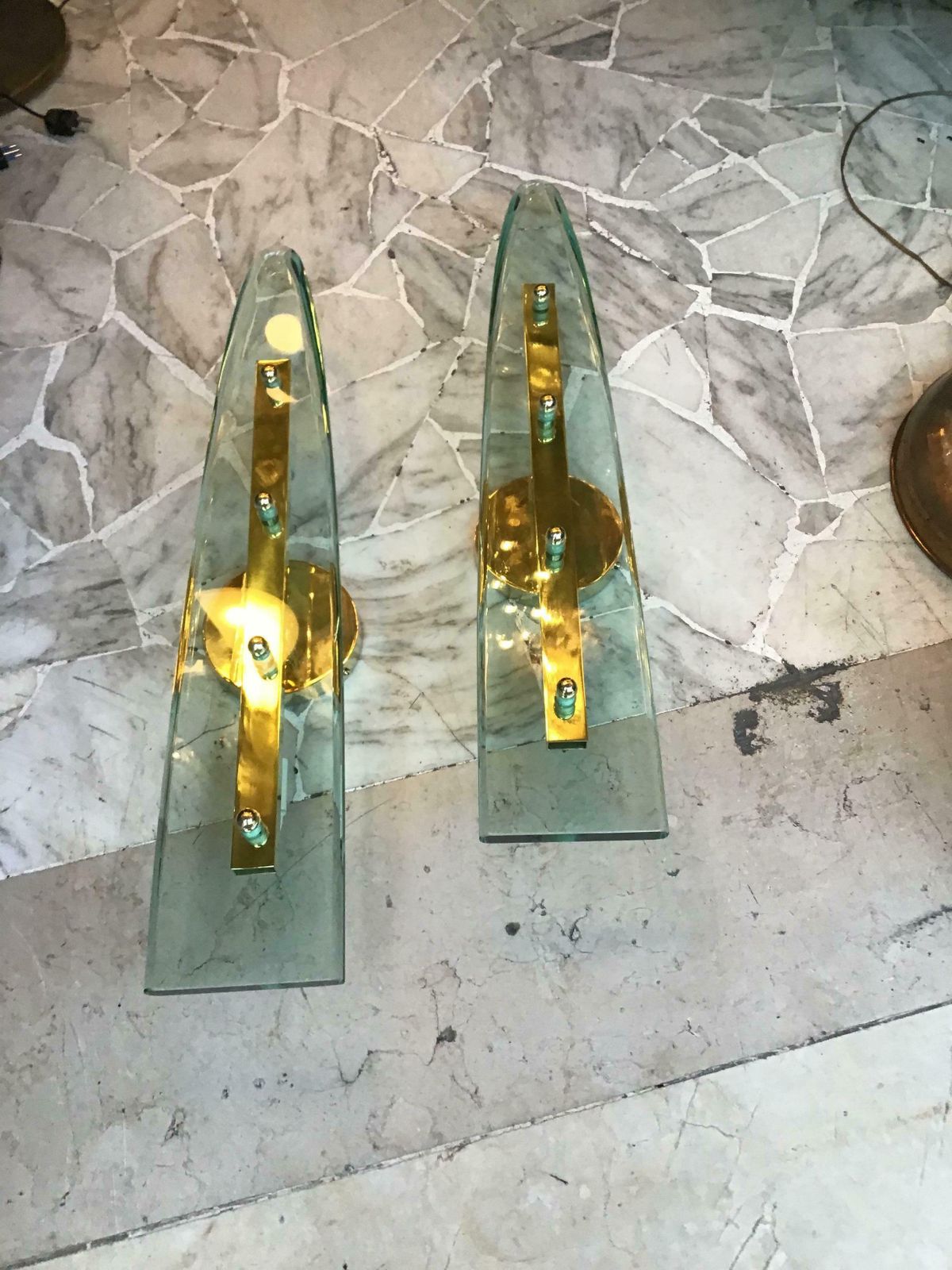 Lighting Pietro Chiesa Fontana Arte Vetro Ottone 1940 Italy photo