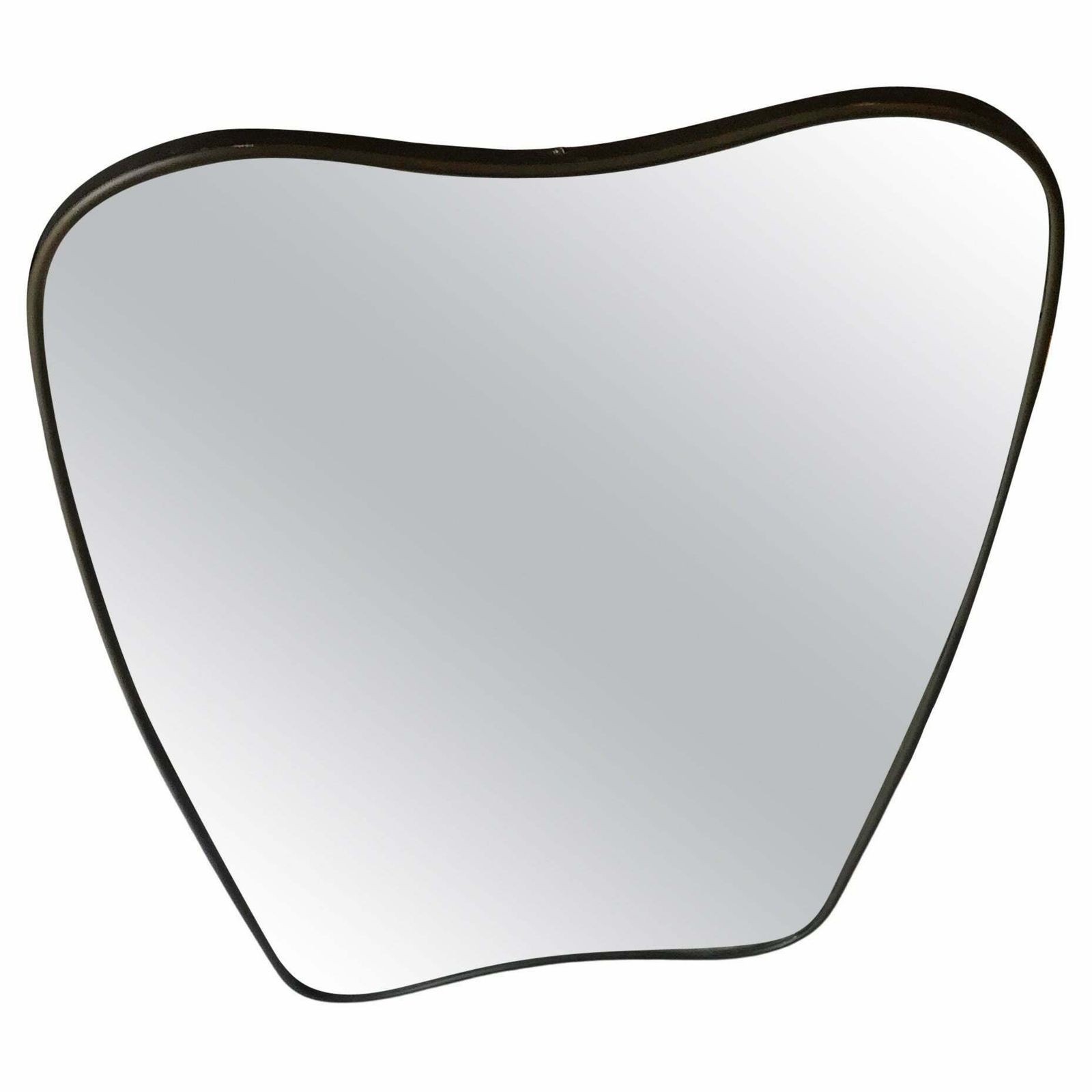 Gio Ponti  " Style "Fontana Arte Mirror Brass Wood Glass 1950 Italy