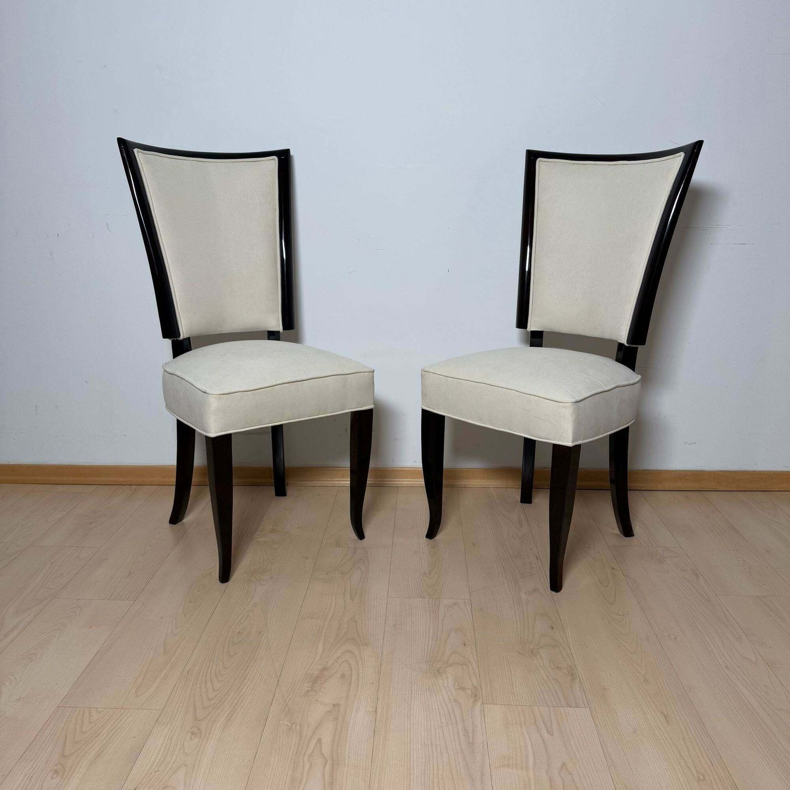photo buy Art Deco Dining Table With 10 Chairs, Macassar Ebony, Brass, Paris Circa 1930