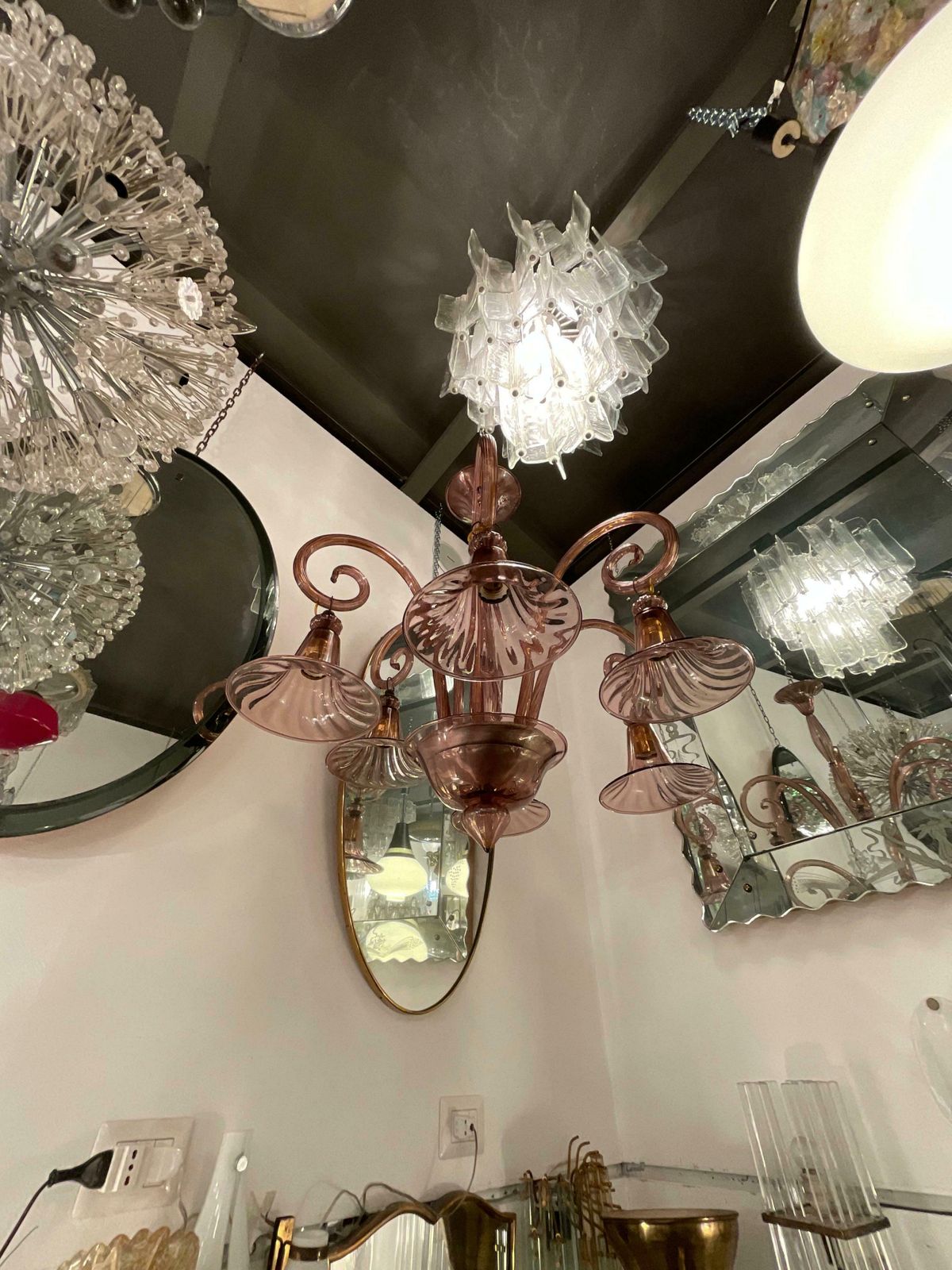 Cappellin   6 Light Blown Glass Chandelier   Murano 1930s photo vinterior