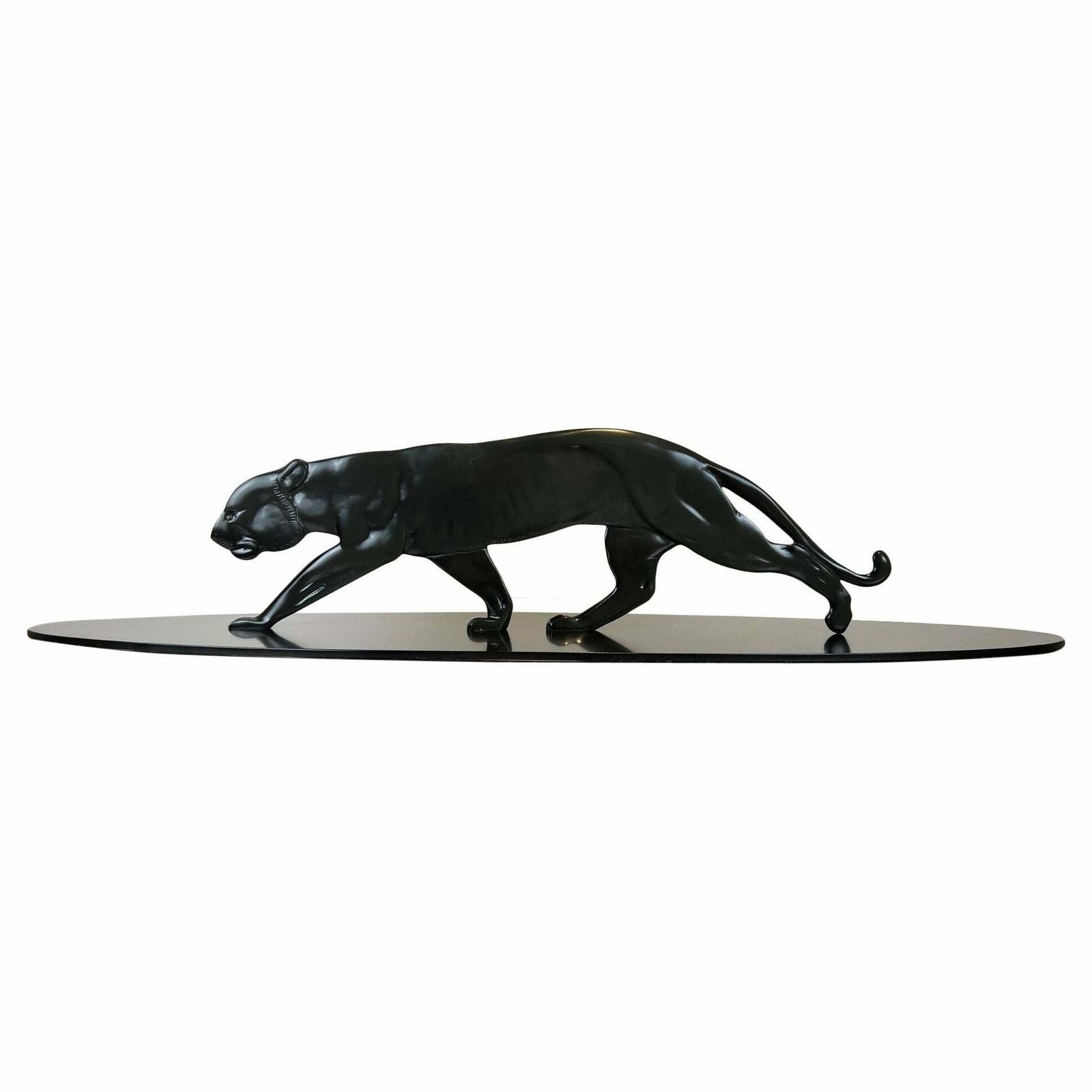 Art Deco Panther Sculpture, Solid Bronze, France Circa 1930