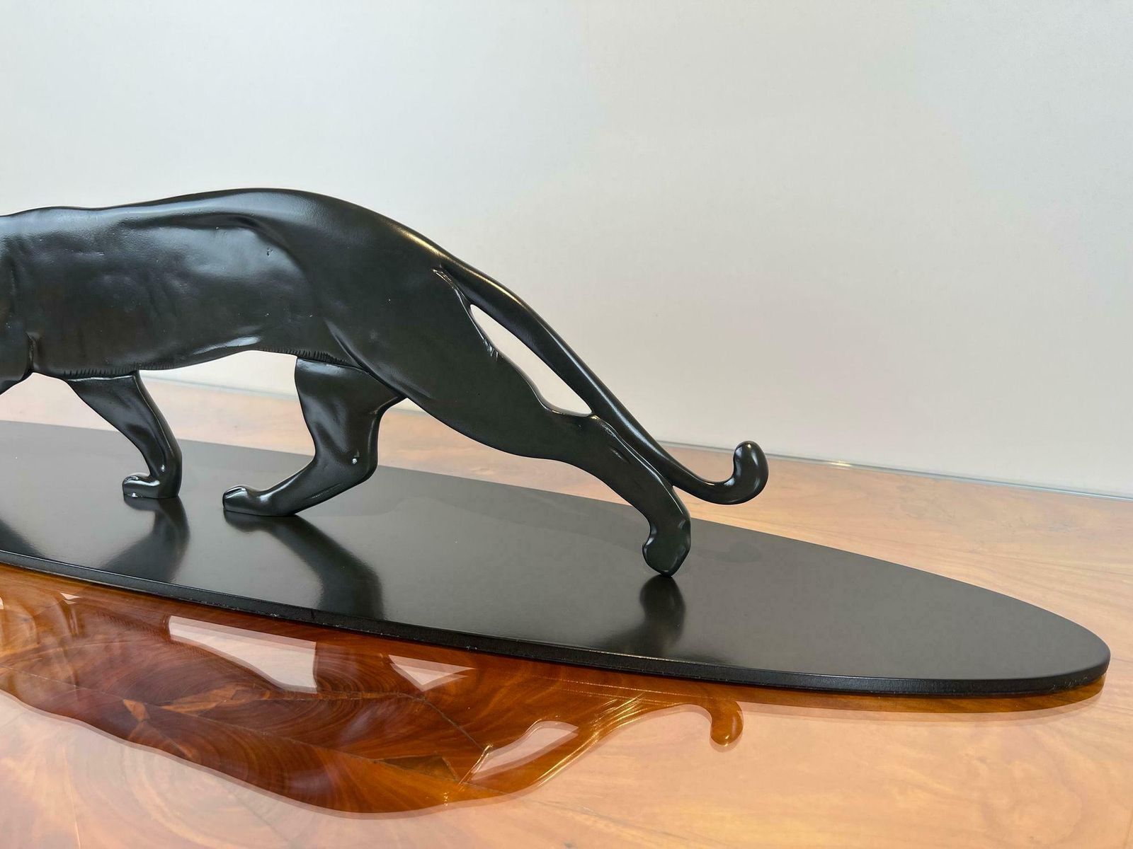 Art Deco Panther Sculpture, Solid Bronze, France Circa 1930 photo for sale