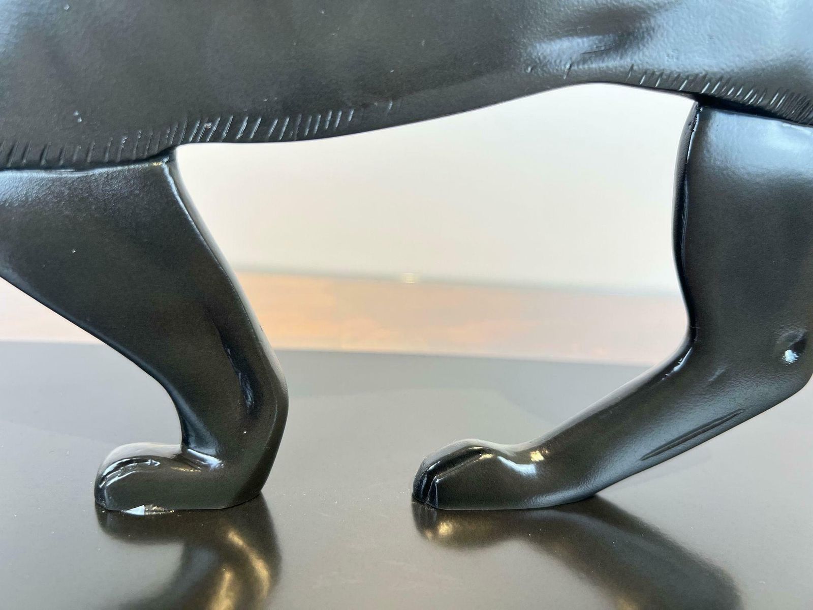 Art Art Deco Panther Sculpture, Solid Bronze, France Circa 1930 photo