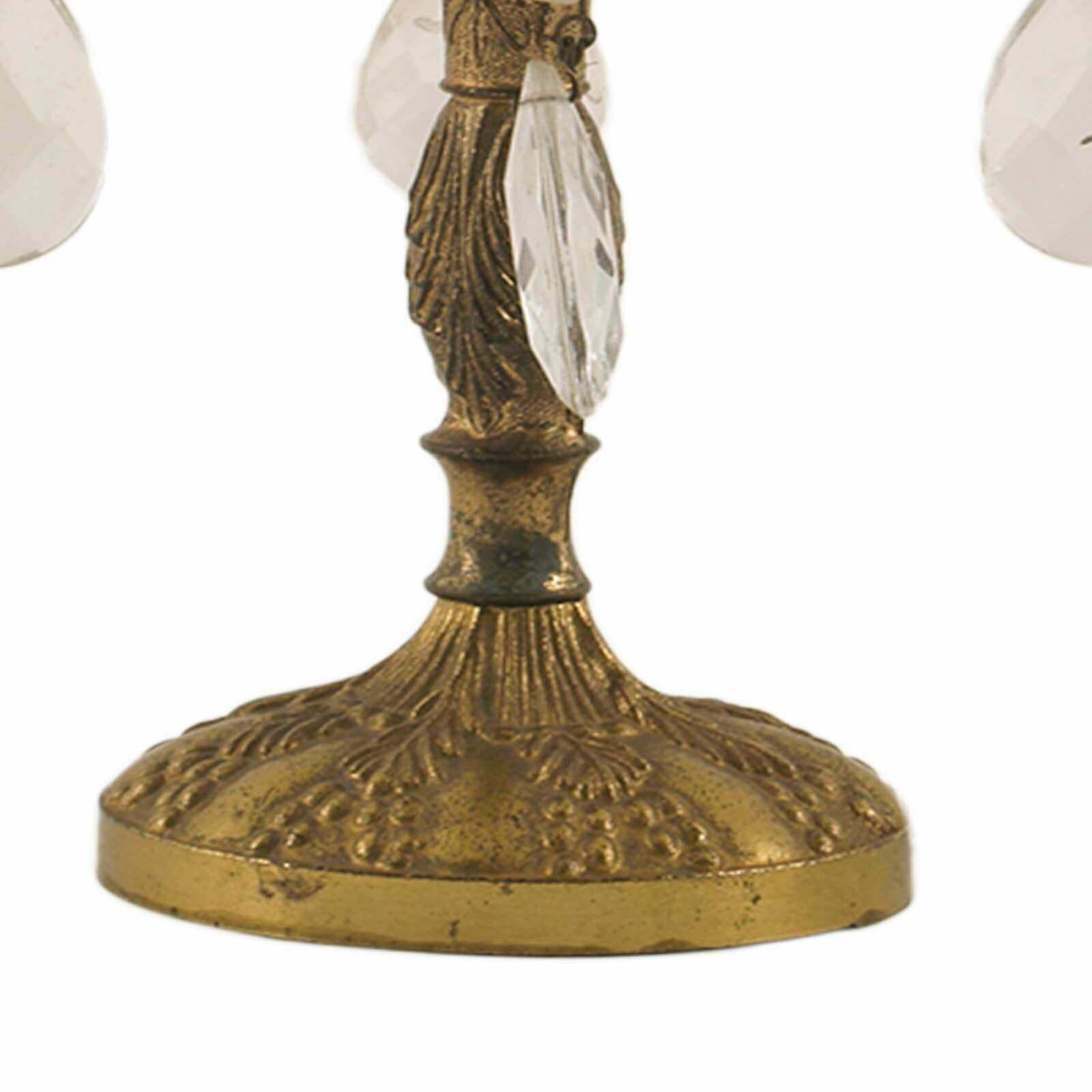 Antique Small Pair Art Nouveau Bedside Lamps, Gilded Bronze, Swarowsky Crystal photo Lighting