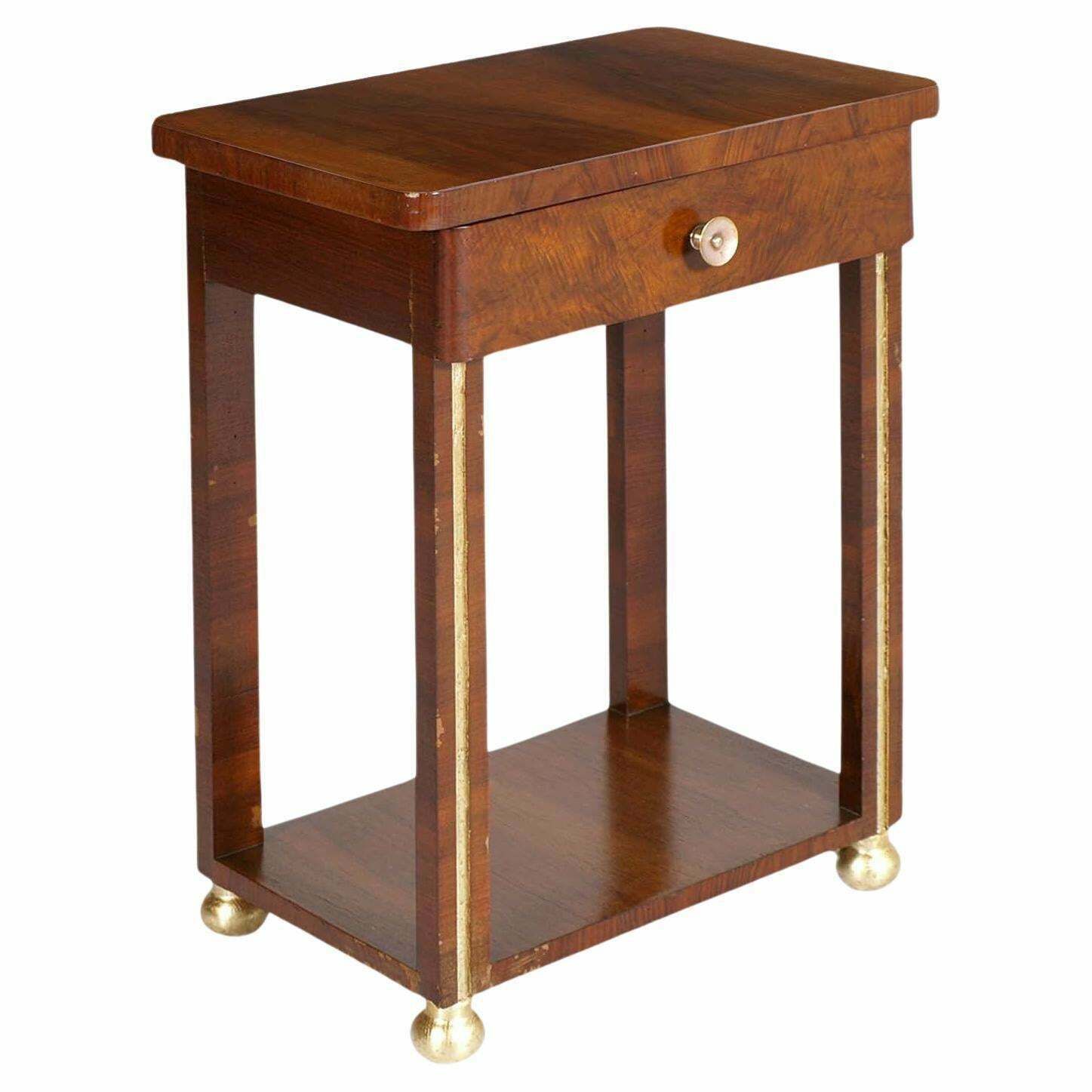 Nightsand Console By Atlier Di Varedo Osvaldo Borsani Attributable, Walnut Burl