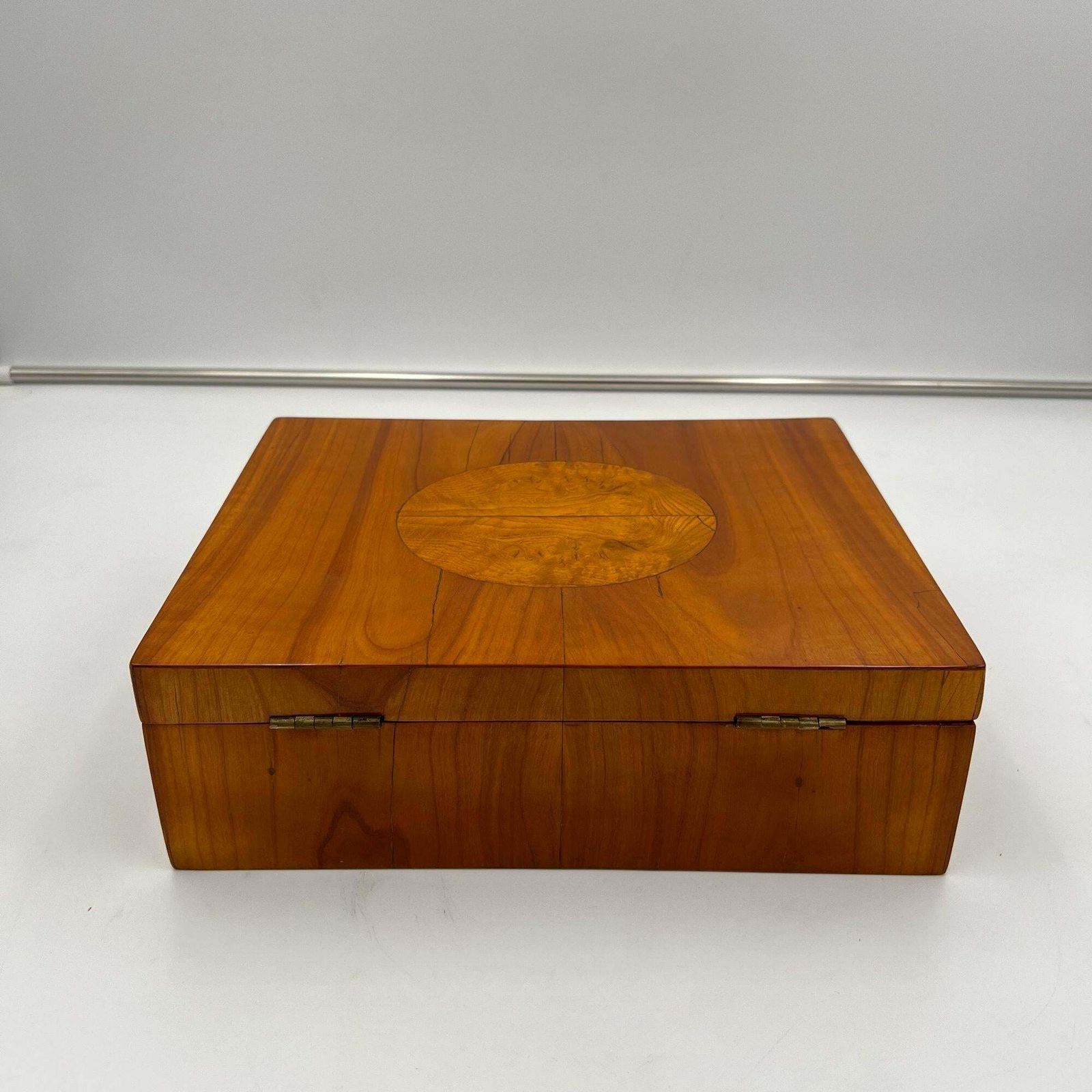 Biedermeier Jewelry Box, Cherry Wood, Ash, Brass, Southern Germany Circa 1820 photo buy
