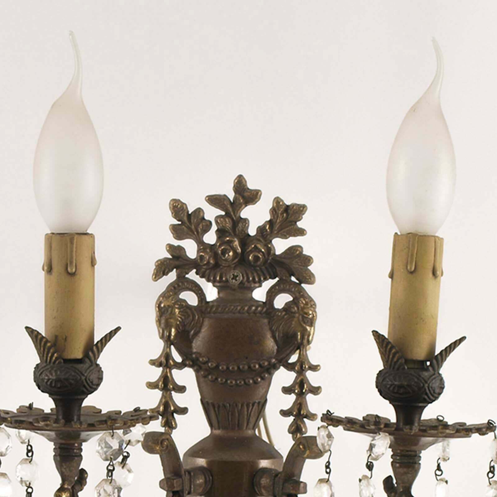 Neoclassical Pair Of Gilded Bronze Appliques With Swarovski Crystals photo buy