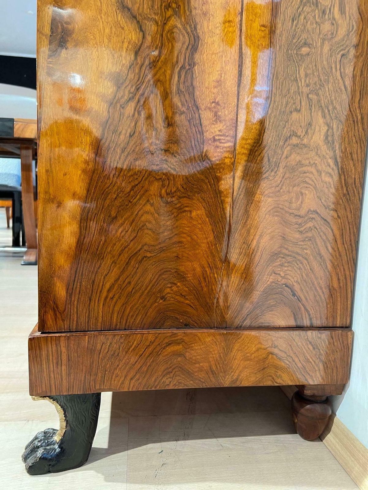 photo buy Biedermeier Secretaire, Walnut, Maple, Paw Feet, Austria Circa 1820