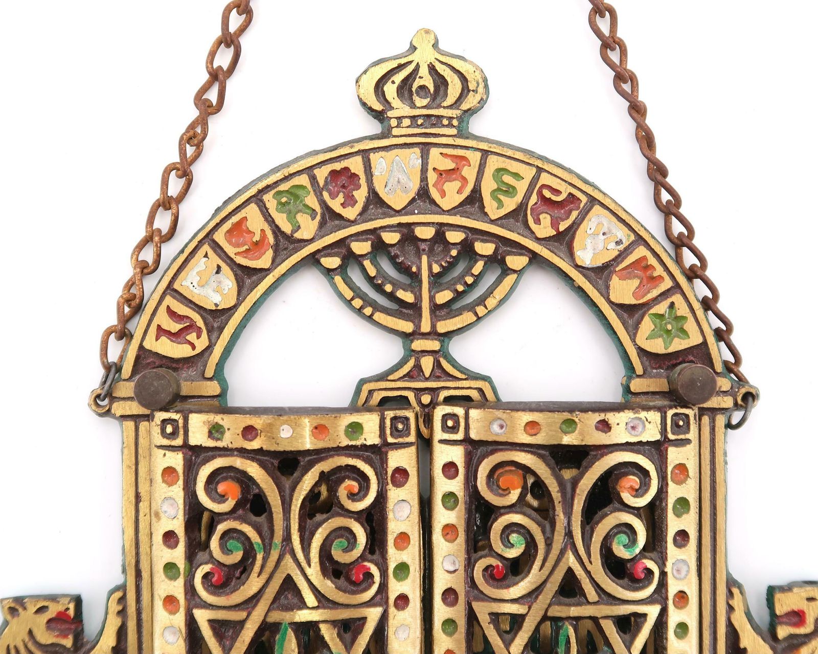 Judaica Brass Ten Commandments Stand, 1960s / Torah, Jerusalem, Judaic, Jewish, Entryway photo Art