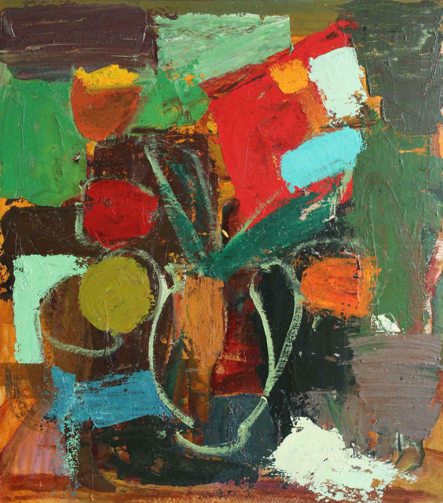 Aleksandr Rodin (1922 2001)flowers Of Life. Bilateral. Oil On Cardboard, 73x65 Cm