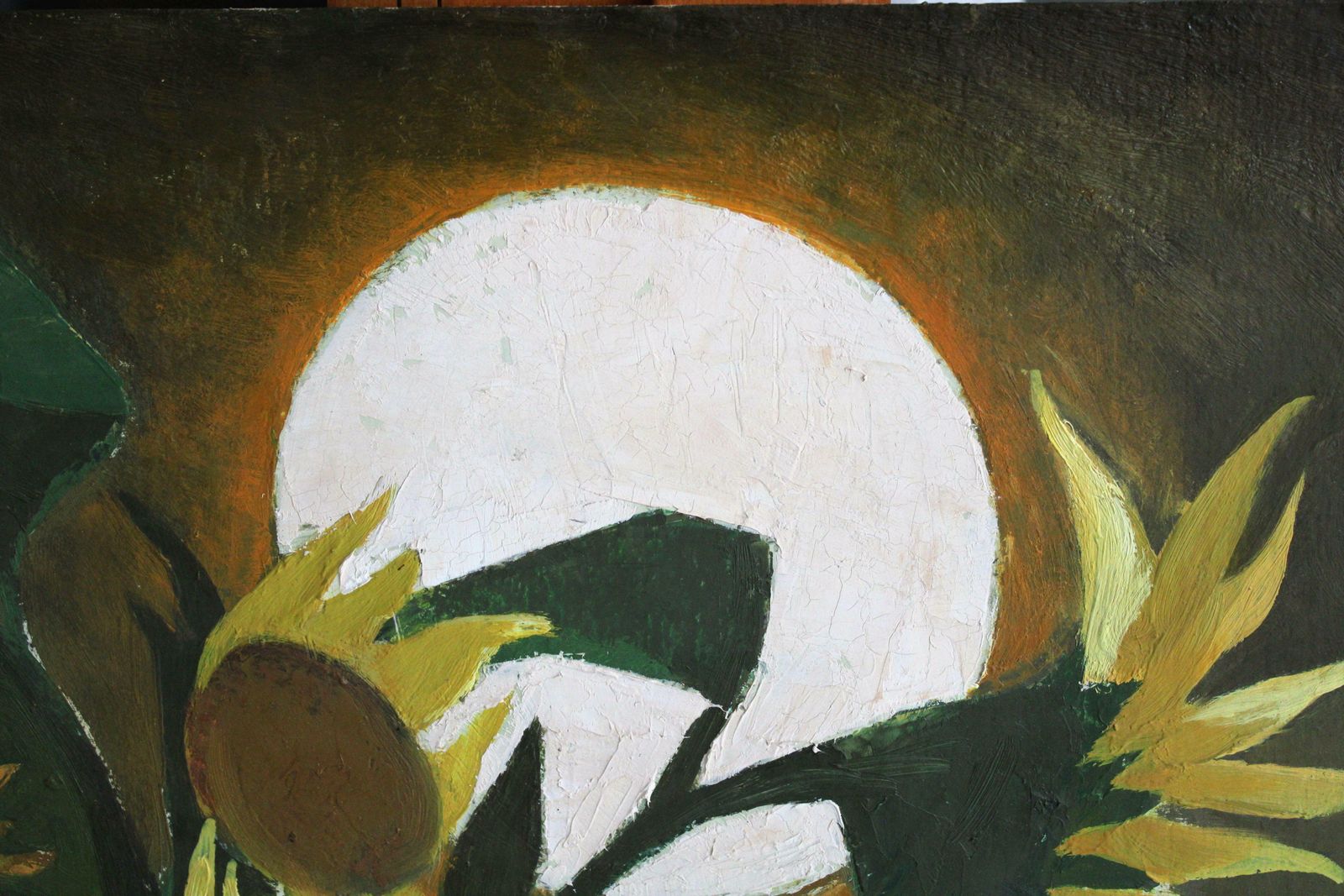 Laimdots Murniekssunflowers. Cardboard, Oil, 87x77 Cm photo furniture