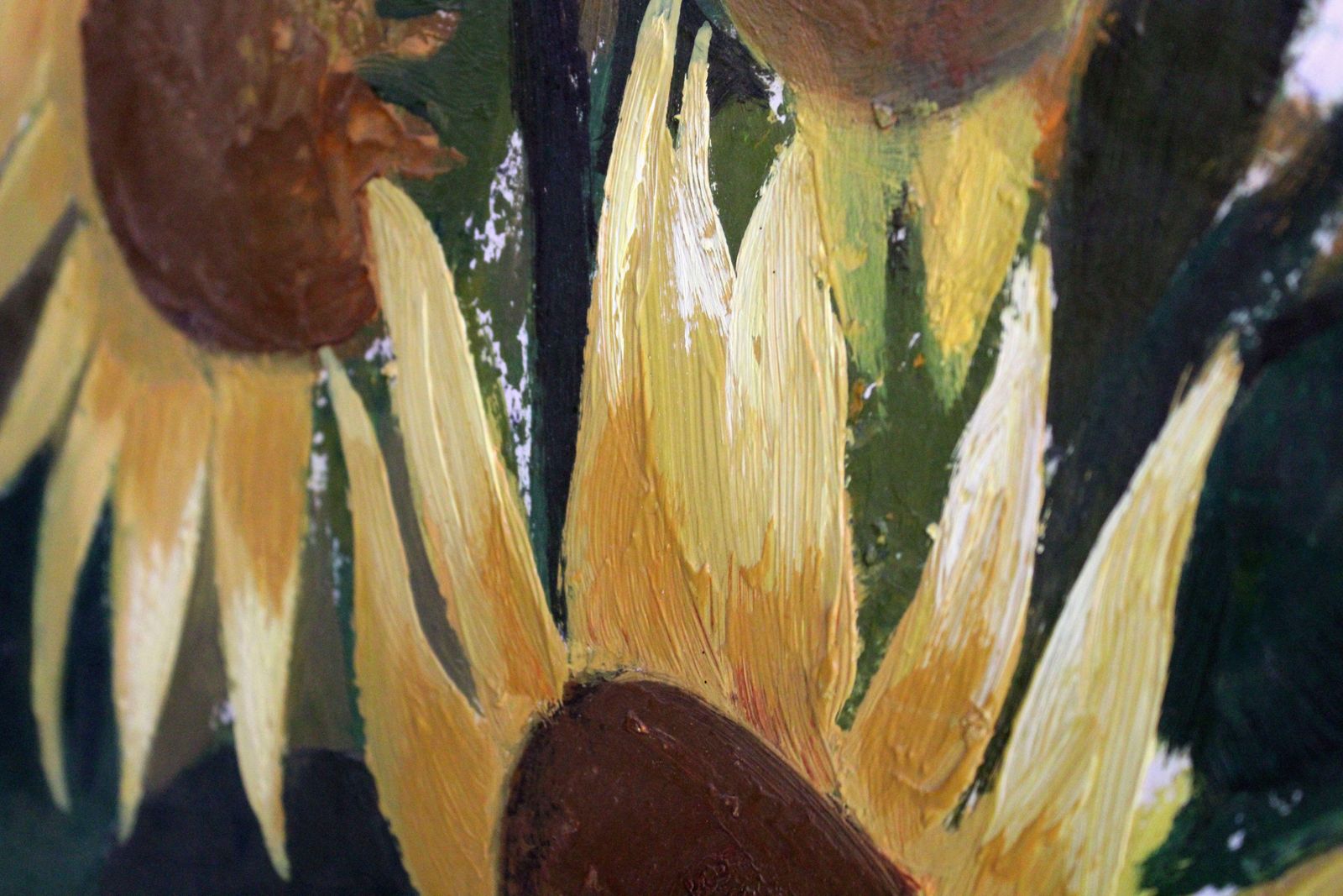 Laimdots Murniekssunflowers. Cardboard, Oil, 87x77 Cm photo vintage