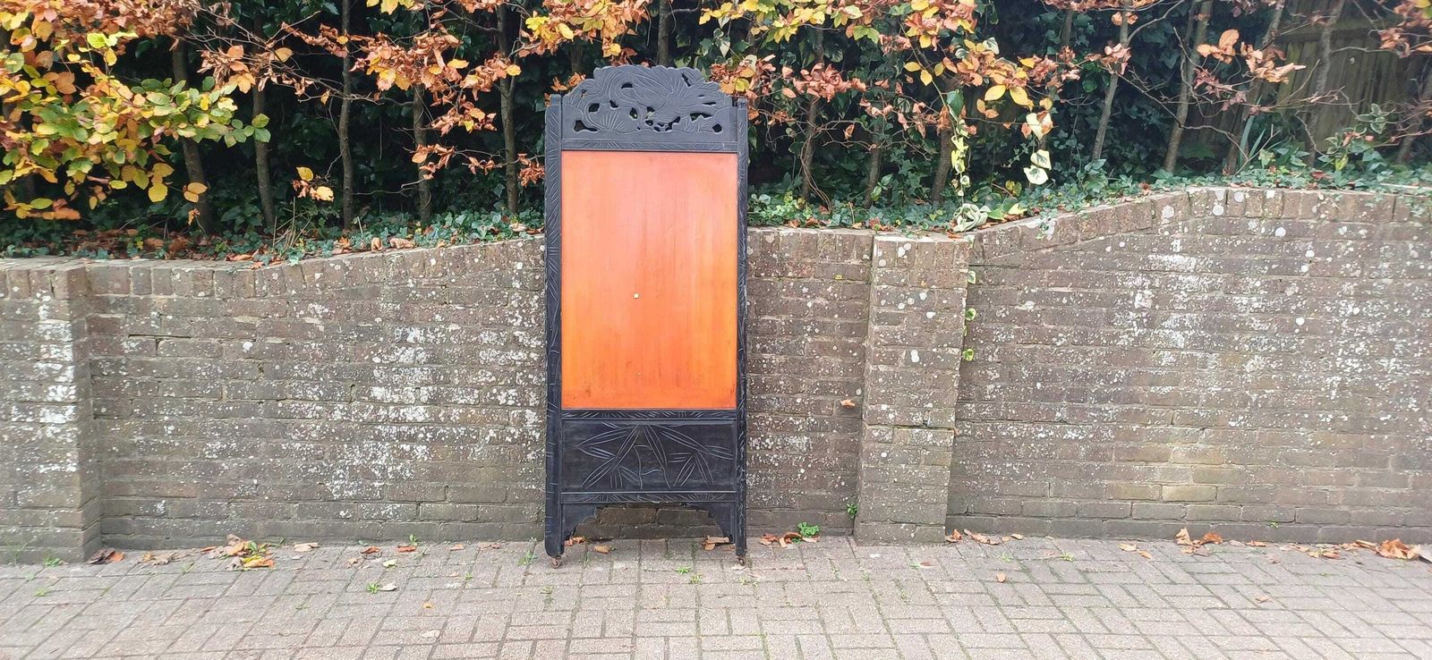 photo for sale Antique Shibayama Japanese Folding Dressing Privacy Screen, Japanese Vintage Room Divider