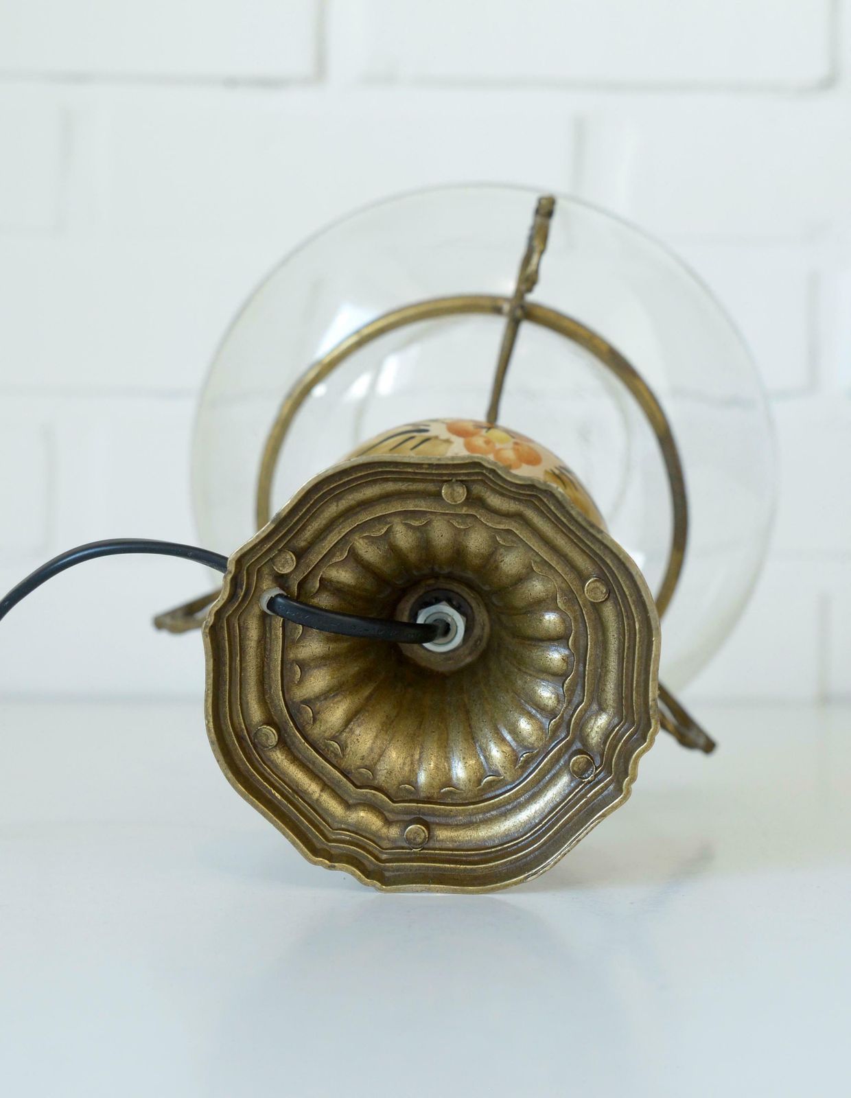 photo for sale Vintage Desk Lamp / French Style / Table Light / Farmhouse Lighting / Brass Lamp / French Country Style Light Fixture / Rustic Bedside Lamp