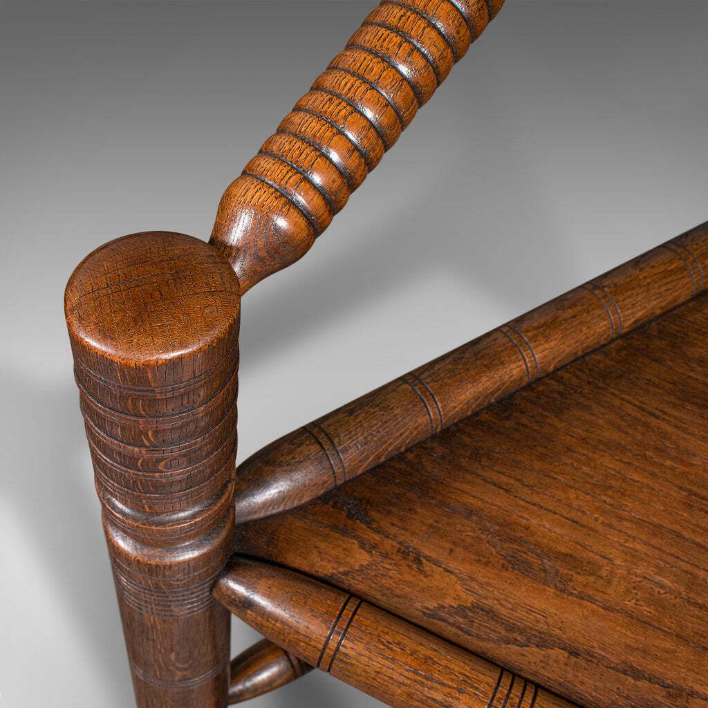 photo for sale Antique Turner's Chair, English, Beech, Oak, Elbow Seat, Old Saxon, Victorian
