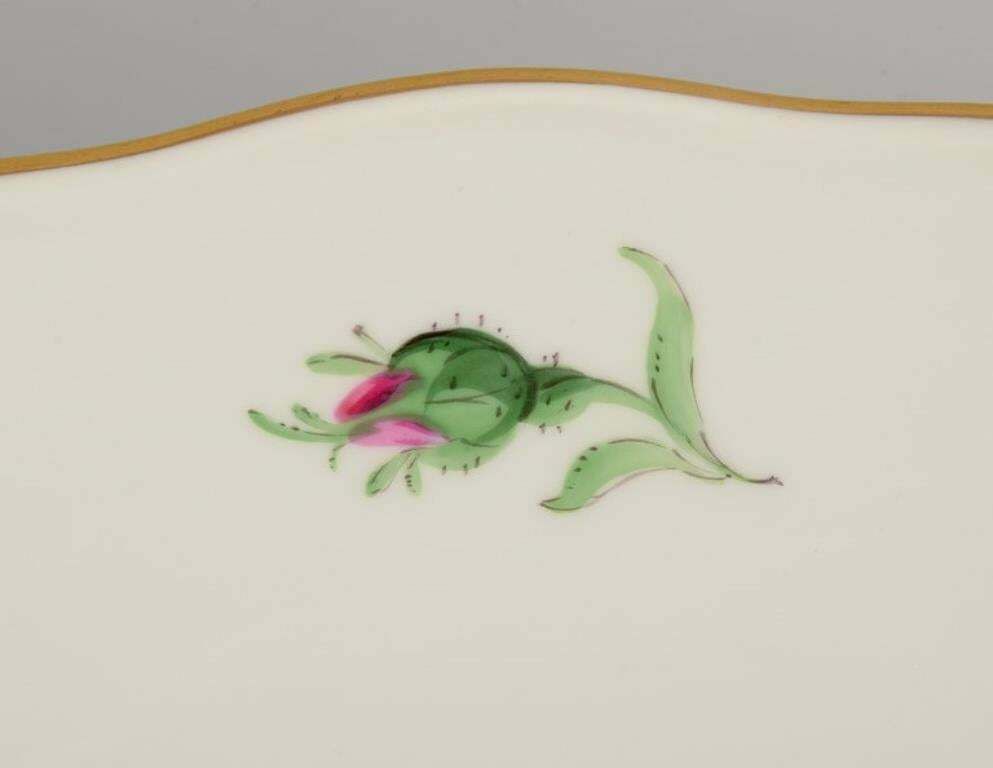 Meissen, Germany. Large Porcelain Bowl With Pink Rose And Gold Rim. photo Home Decor