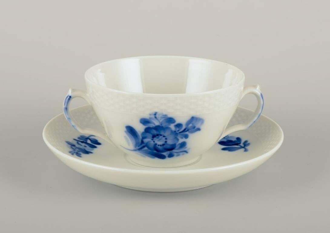Royal Copenhagen Blue Flower Braided. Set Of Six Pairs Of Bouillon Cups. photo furniture