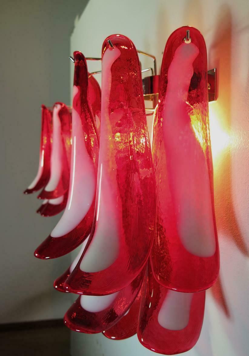 photo for sale Pair Of Italian Petal Murano Sconces