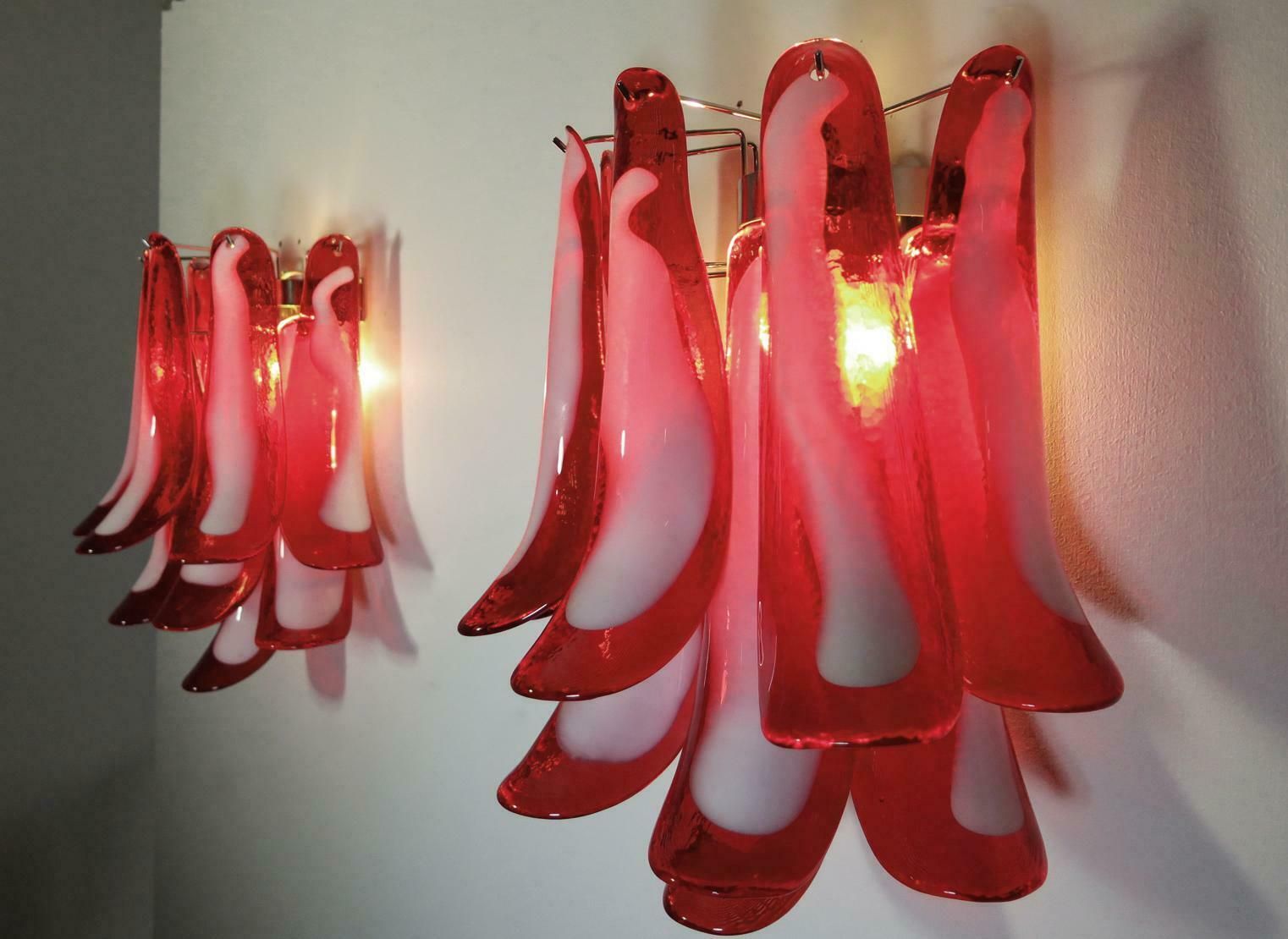 Lighting Pair Of Italian Petal Murano Sconces photo