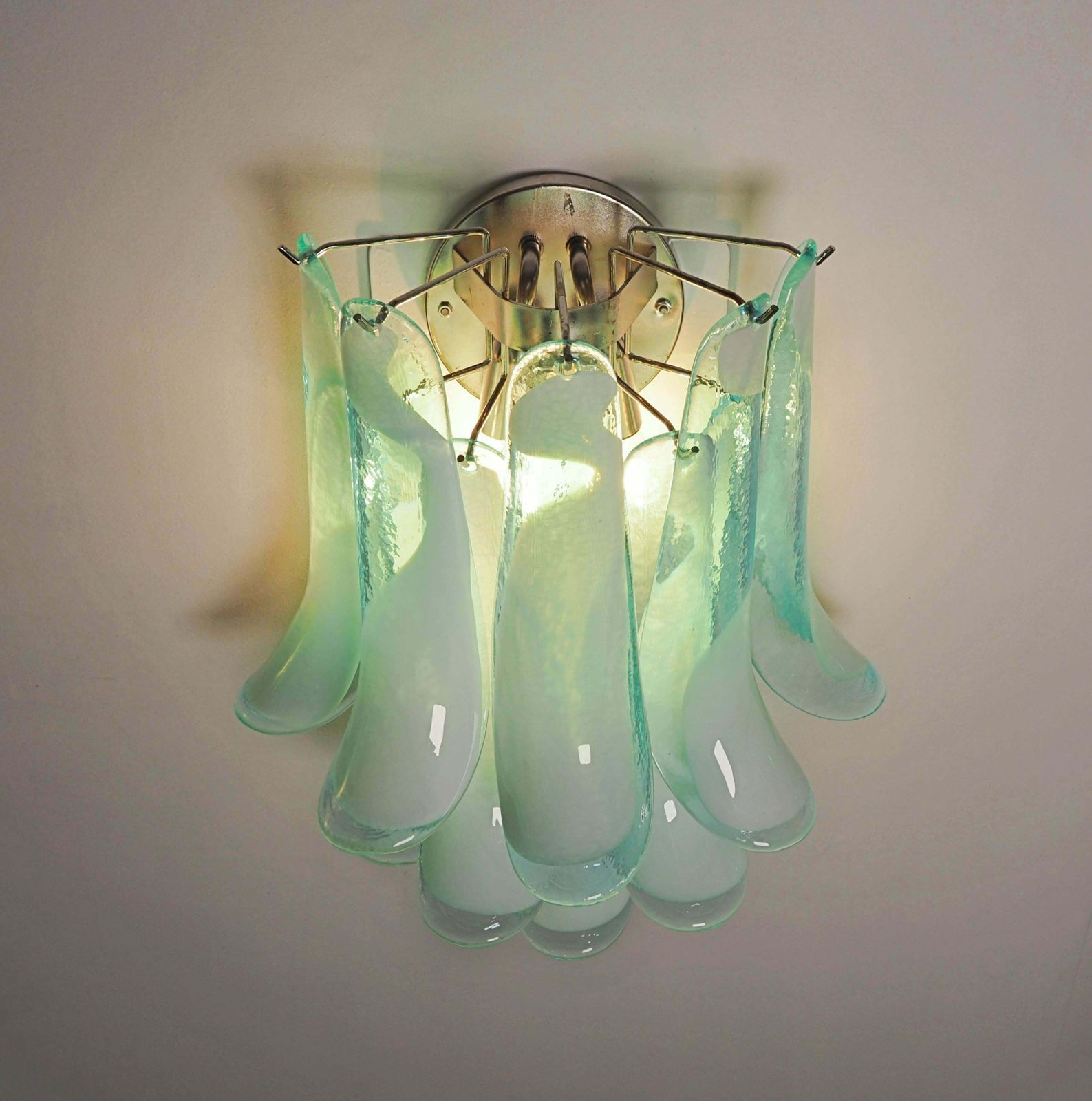 Lighting Pair Of Italian Petal Murano Sconces photo