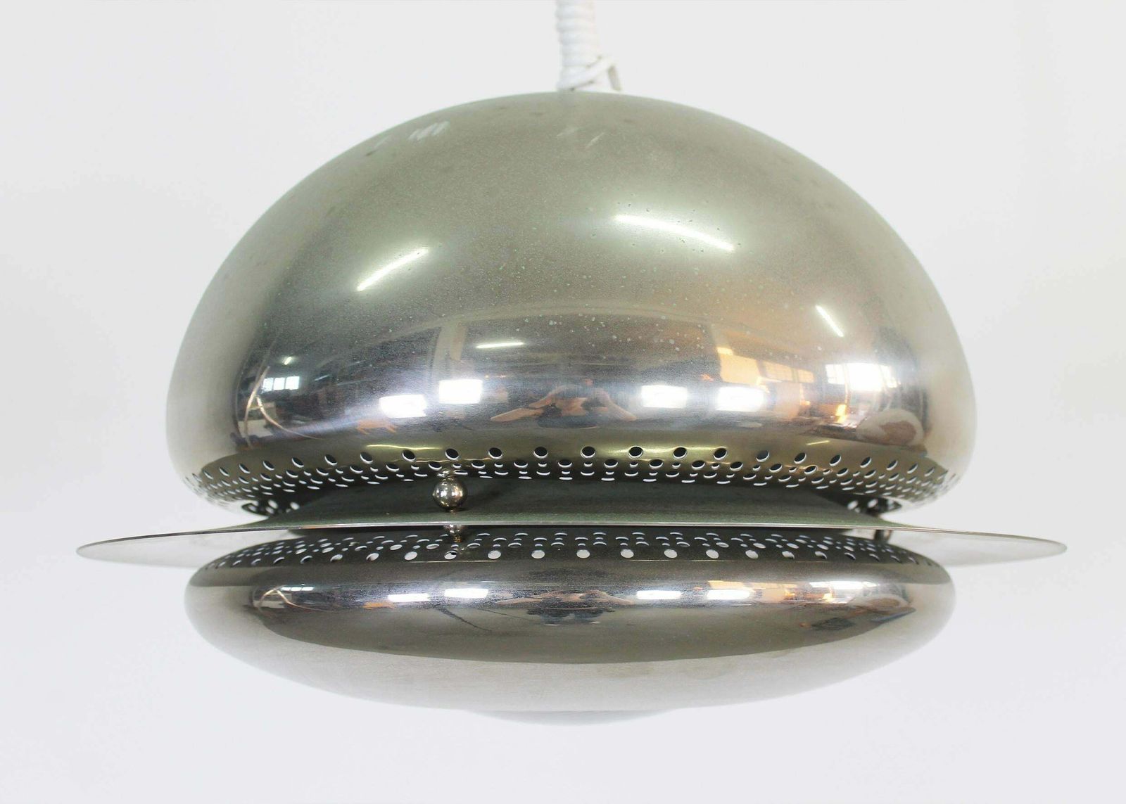 Tobia Scarpa Nictea Pendant Lamp In Nickel Plated Brass By Flos 1960s photo 2178.0