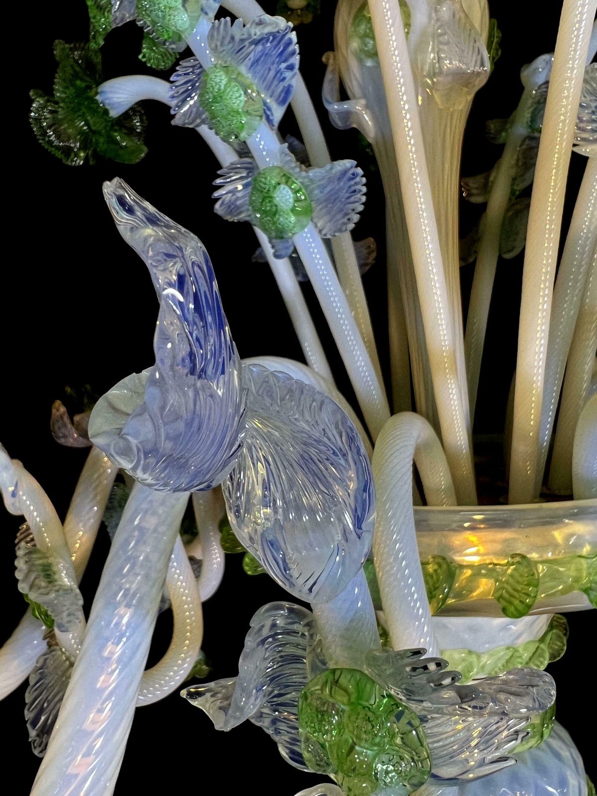 Majestic Light Blue And Green Venetian Chandelier, Murano, 1950s photo for sale