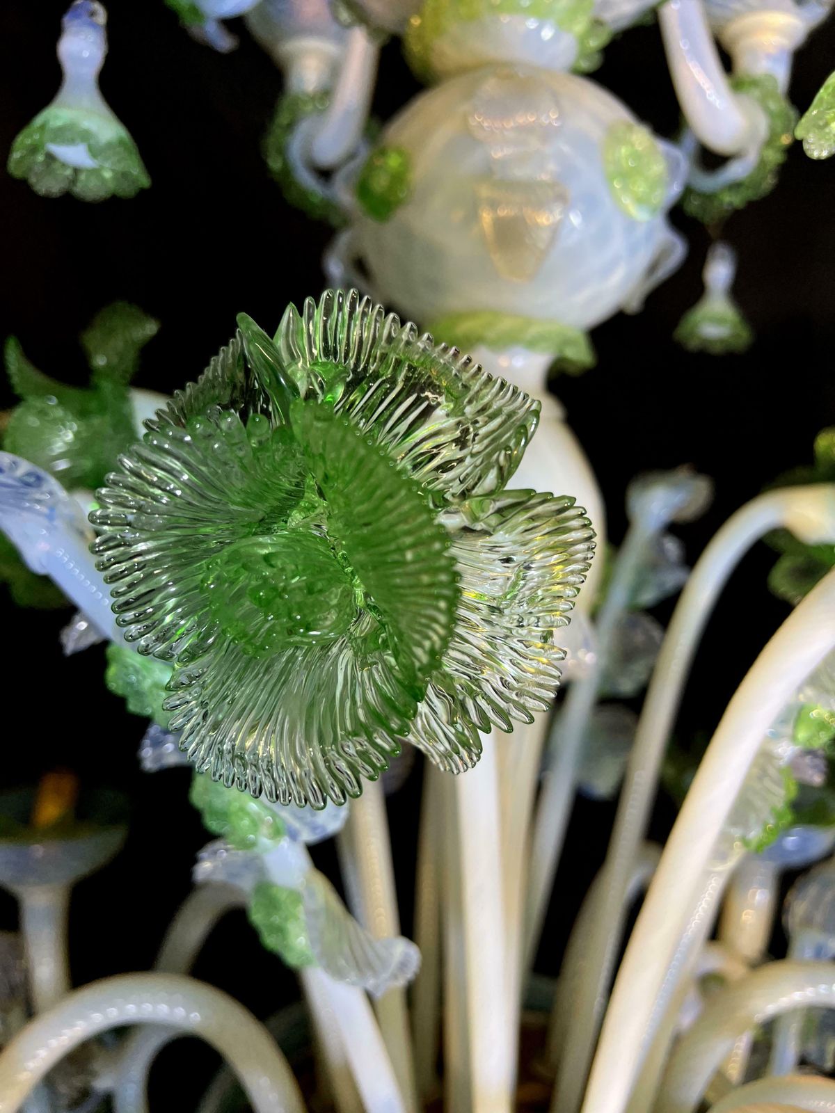 Majestic Light Blue And Green Venetian Chandelier, Murano, 1950s photo buy