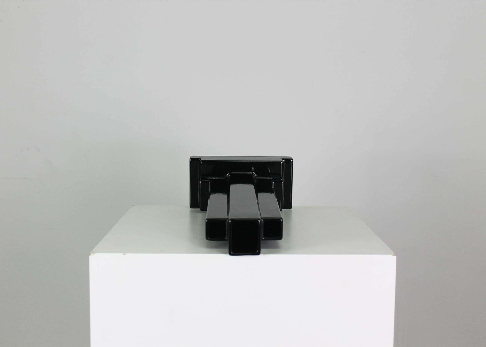 Ettore Sottsass Y15 Vase In Black Enameled Ceramic Yantra Series Poltronova 70s photo buy