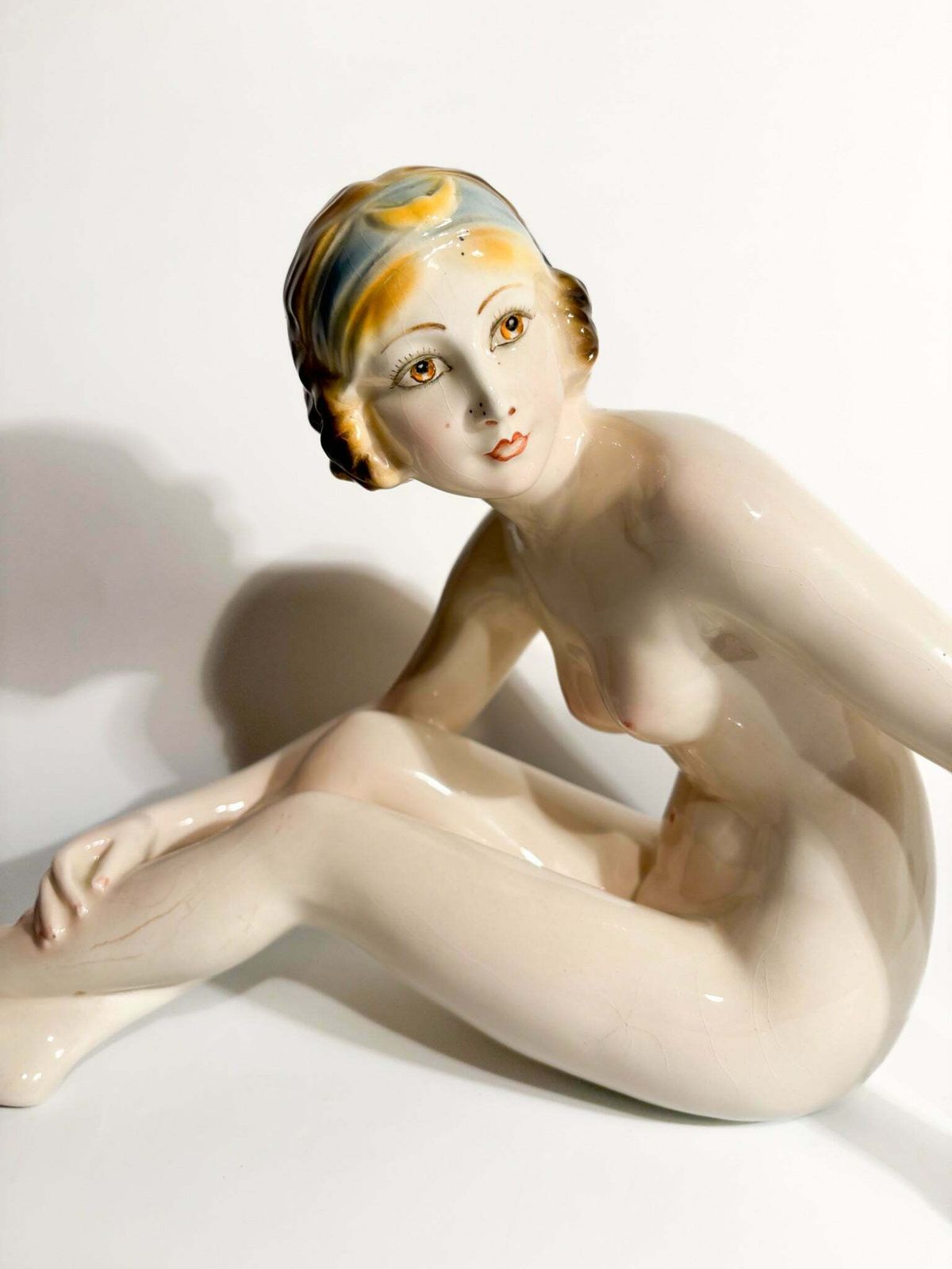 Art Deco Sculpture Of Female Nude In Ceramic 1930s photo furniture