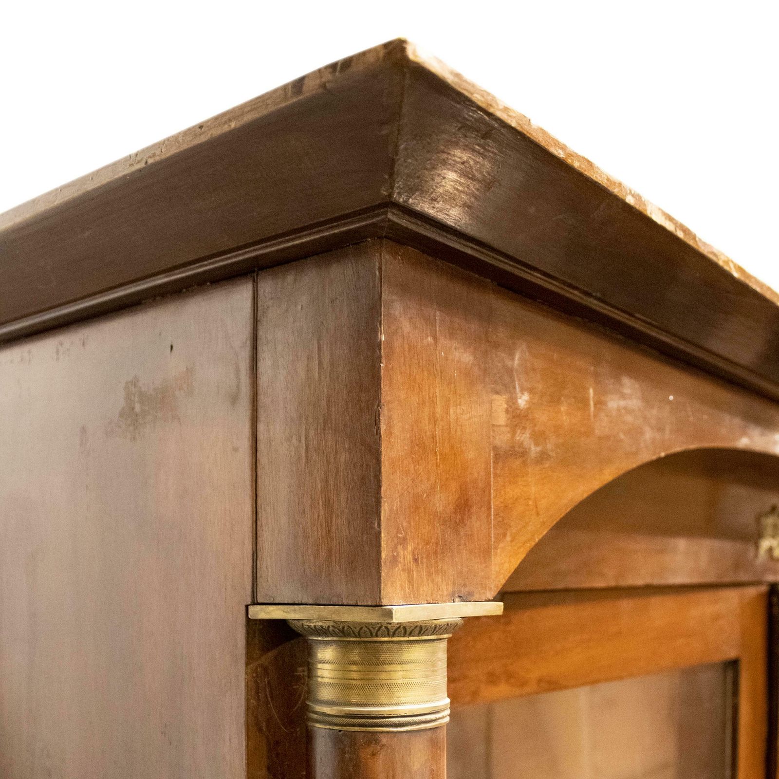 Two Door Oak Display Cabinet With Bronze Details, France, 19th Century. photo for sale