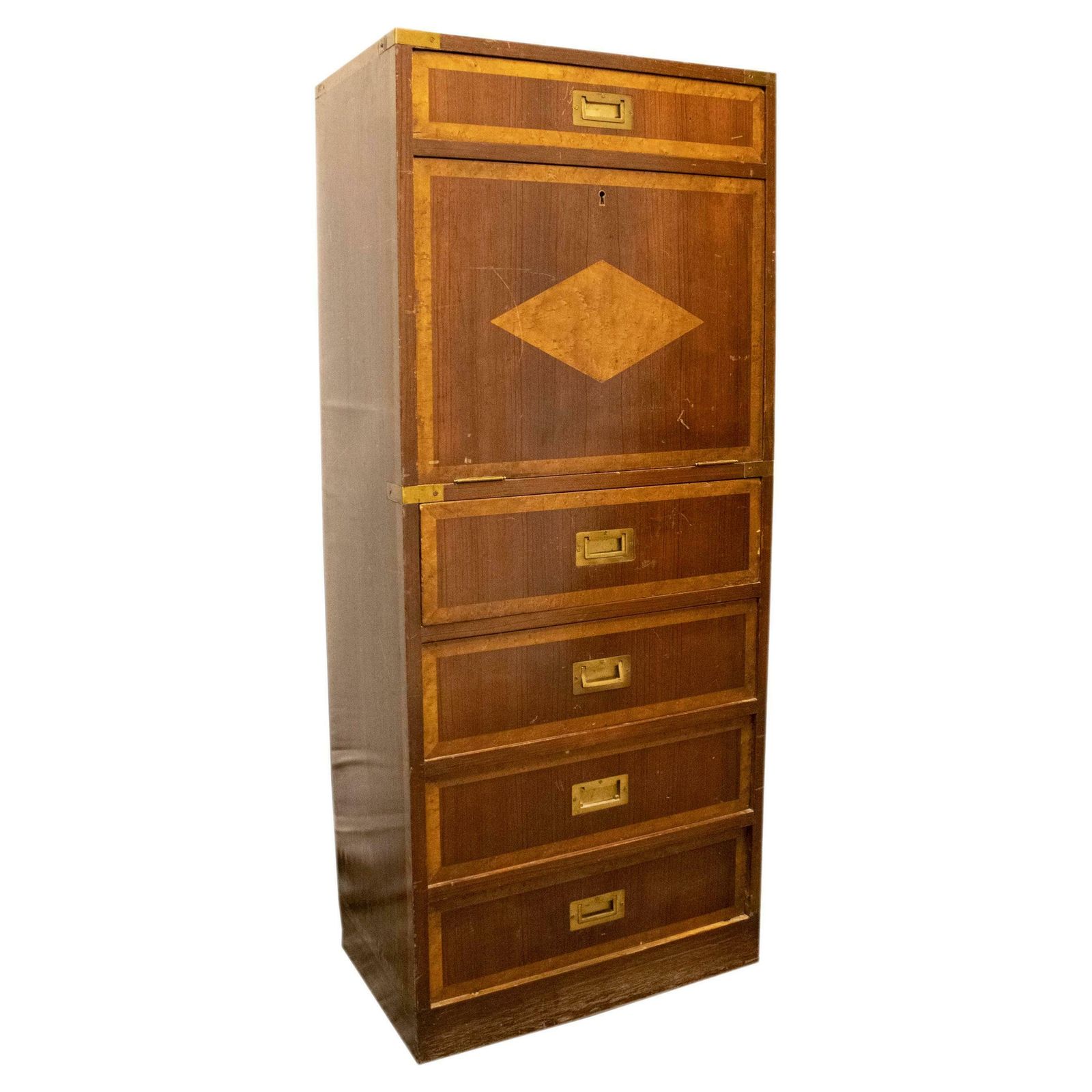 Louis XVI Style Five Drawers Abattant Secretaire. France, 19th Century.