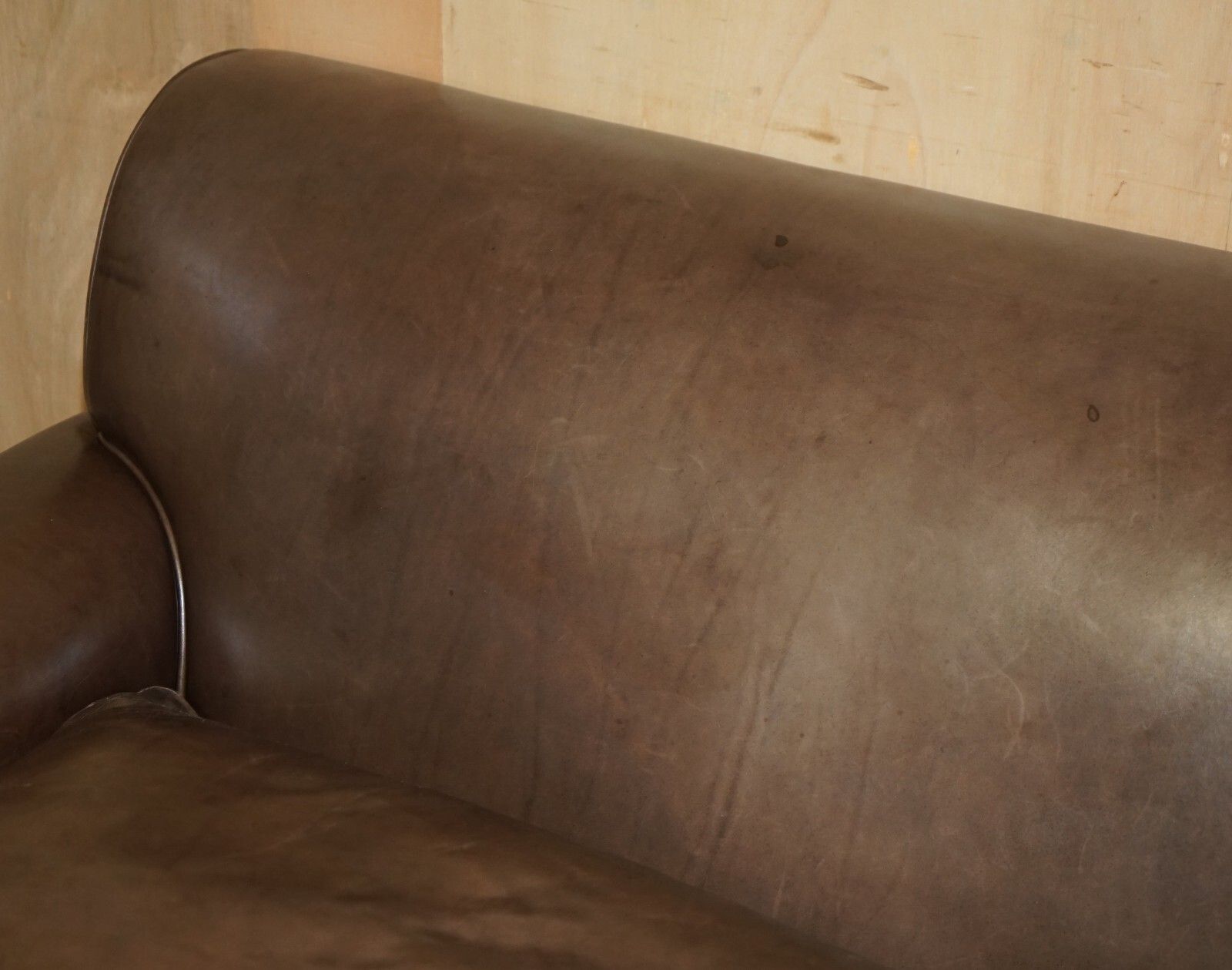 Fine Terence Conran Chelsea London Brown Leather Large Loveseat Armchair Sofa photo buy