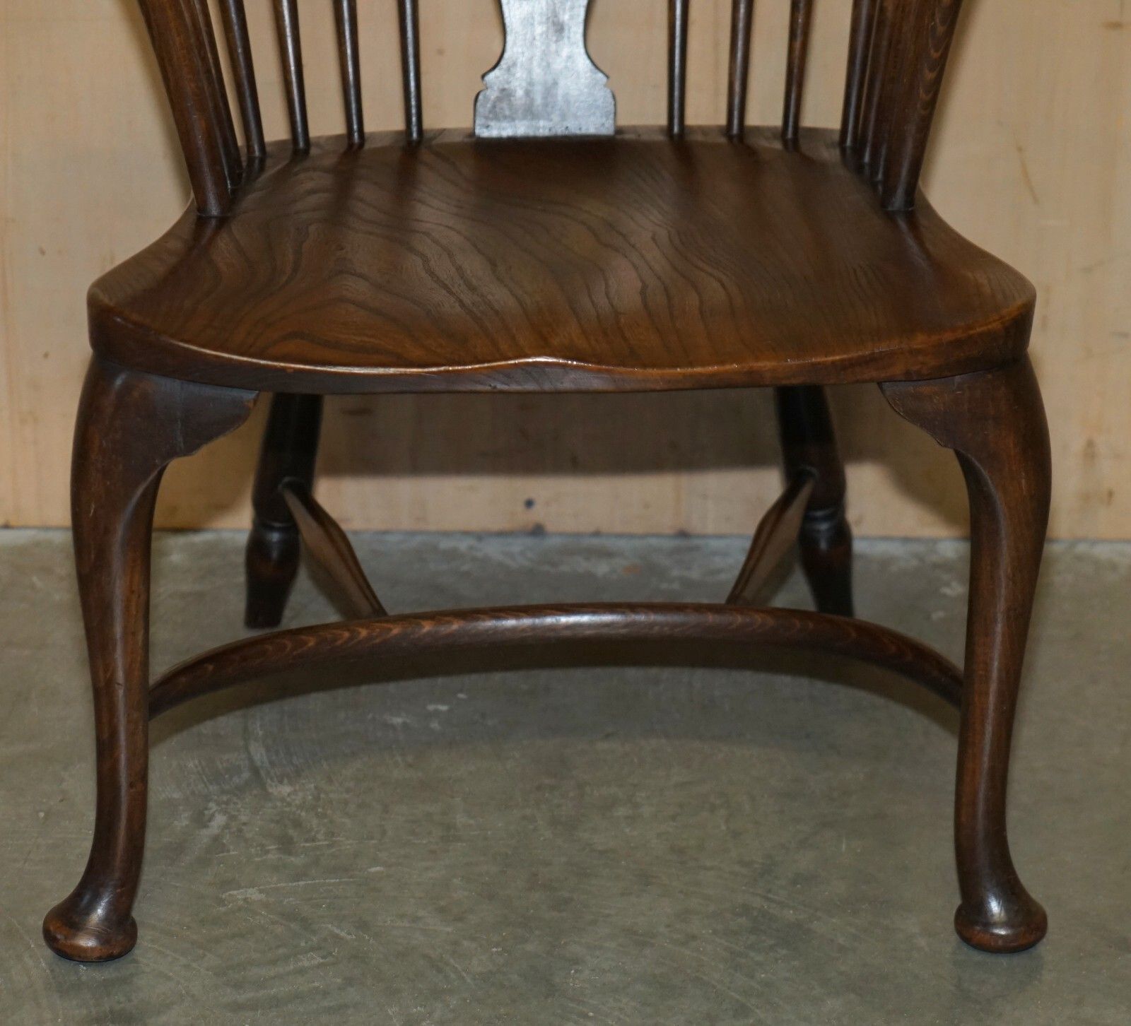 Furniture Super Rare, Highly Collectable Antique Victorian Windsor Armchair With Table Arm photo