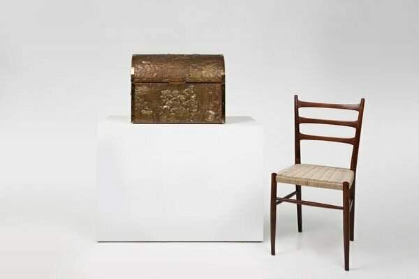 Large Chest Covered With Sculpted Copper Relief, Belgium, 1930s photo furniture