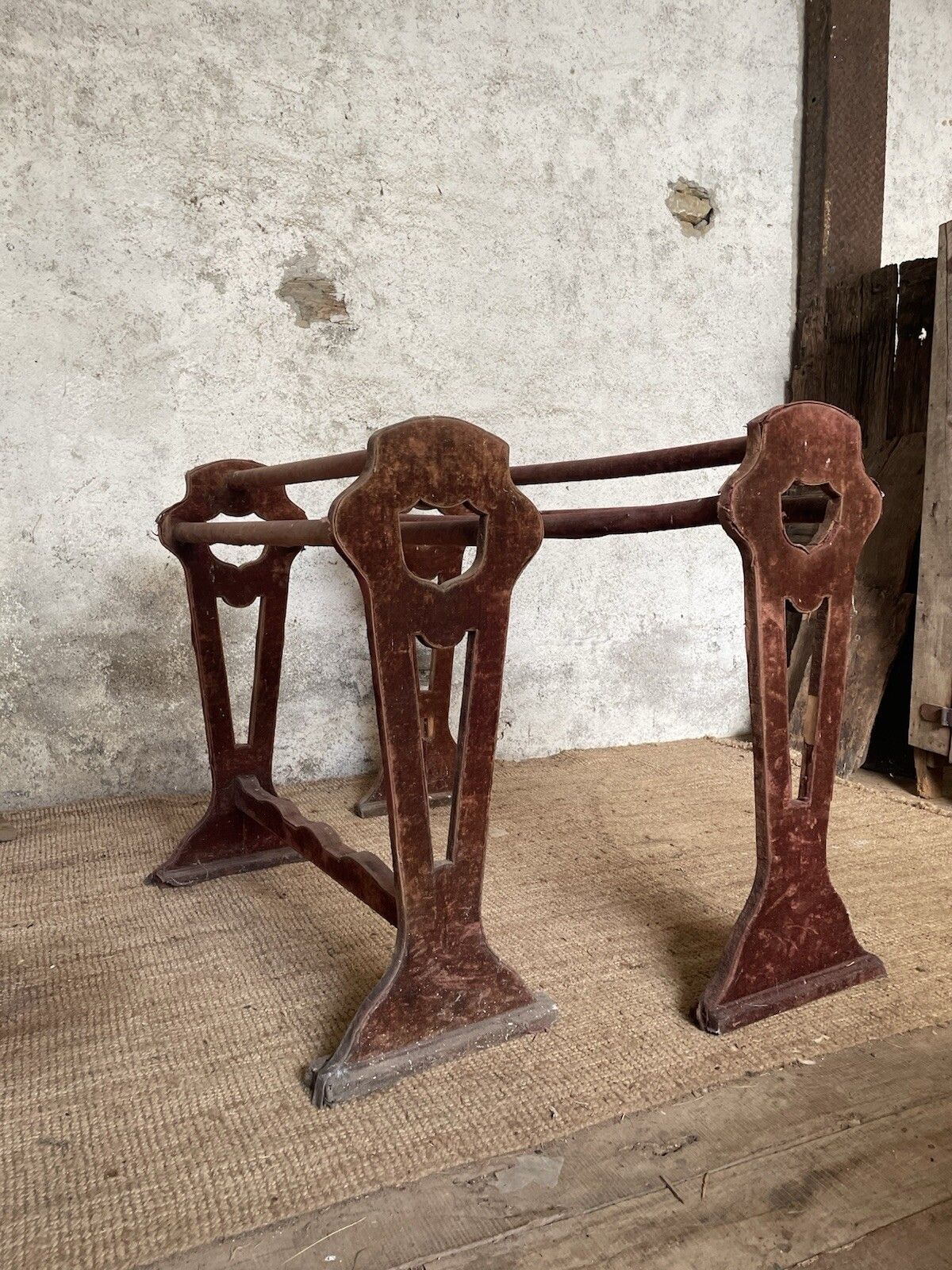Antique 19th C. French Saddle Rack. Freestanding Large Towel Clothes Rail . photo vinterior