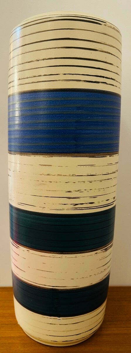 Large 1970s German Scheurich Keramik "Fat Lava" Striped Vase 553 52 photo 215.0