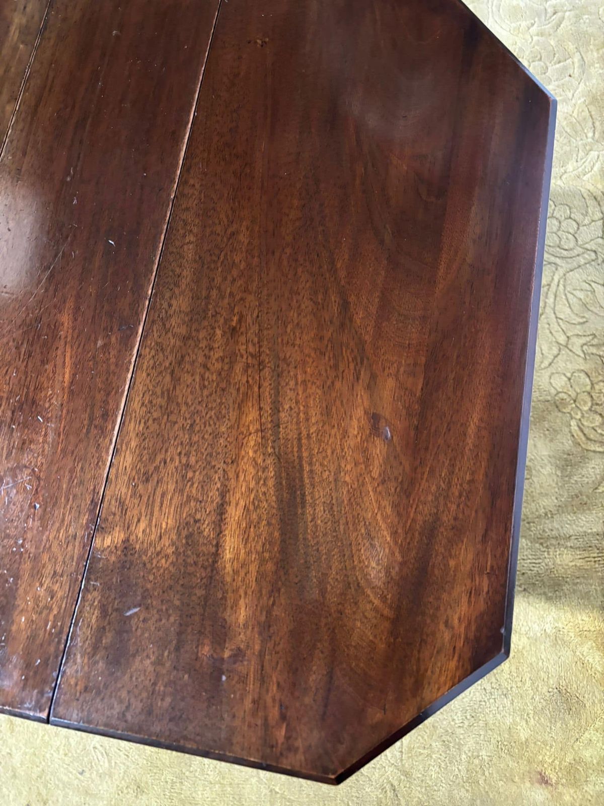 Edwardian Mahogany Table Of Small Proportions Resting On Turned Legs.(Regent St, Goodyers London.W.) photo vintage